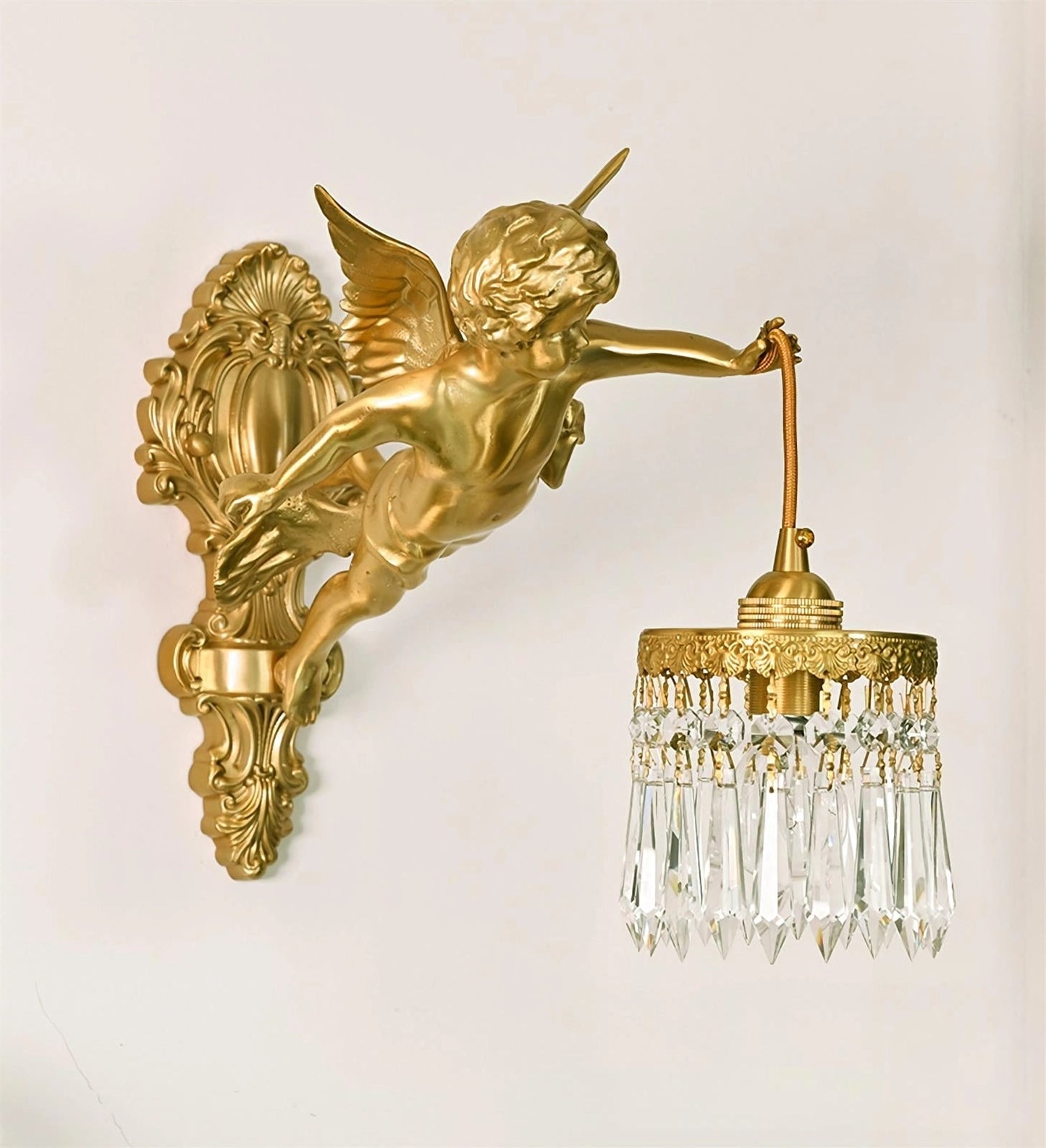 Flying Angel Wall Light | Baroque Design | Copper Finish