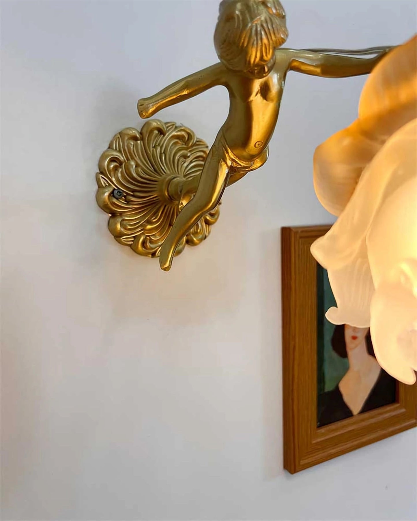 Flying Angel Wall Light | Baroque Design | Copper Finish