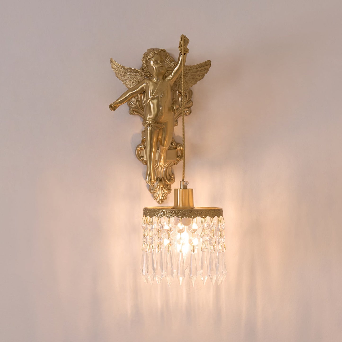 Flying Angel Wall Light | Baroque Design | Copper Finish