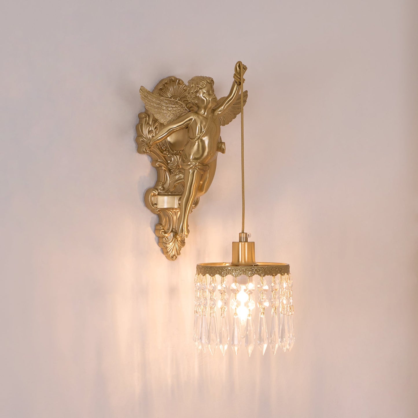 Flying Angel Wall Light | Baroque Design | Copper Finish