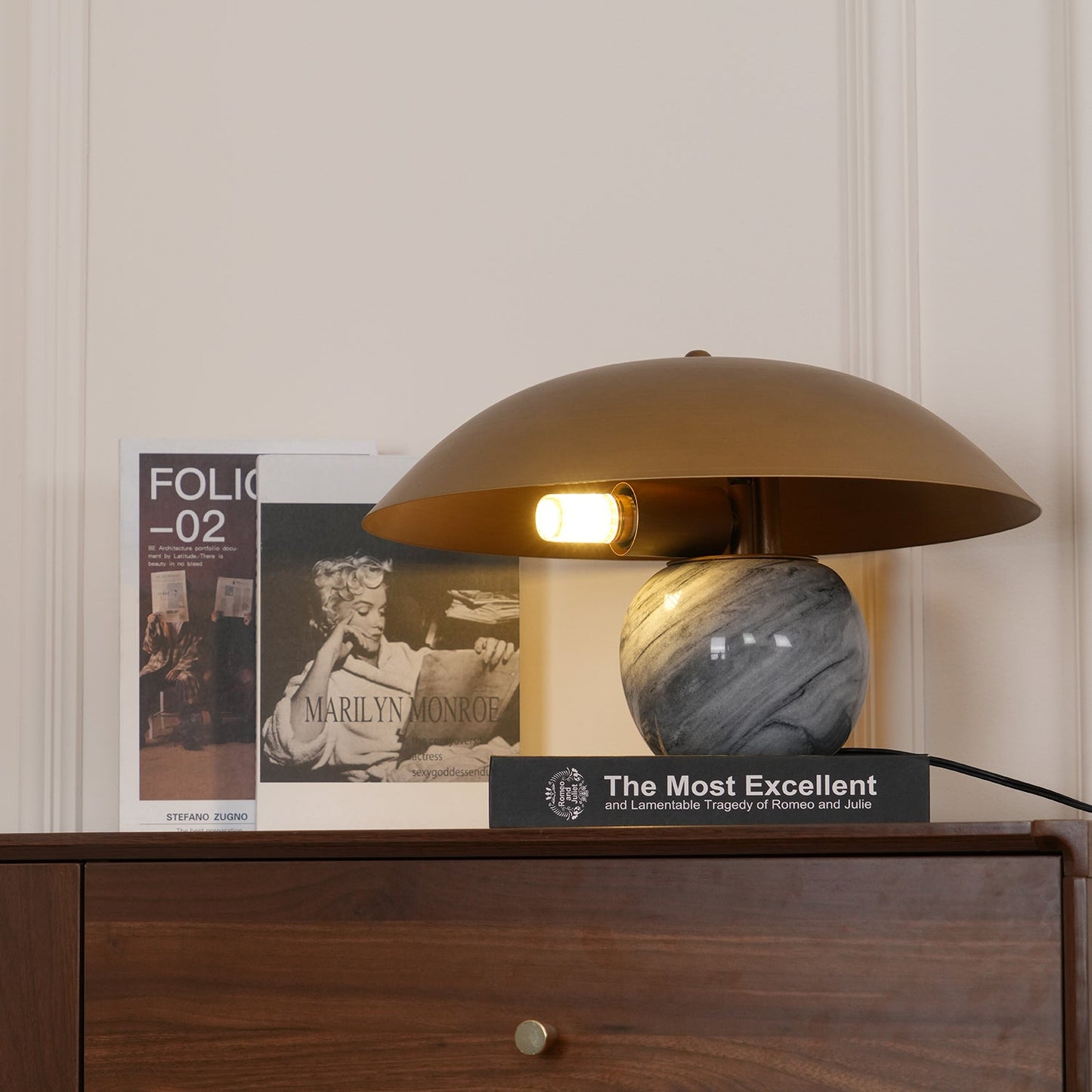 Formosa Marble Table Lamp | Metal & Marble | Bronze Shade