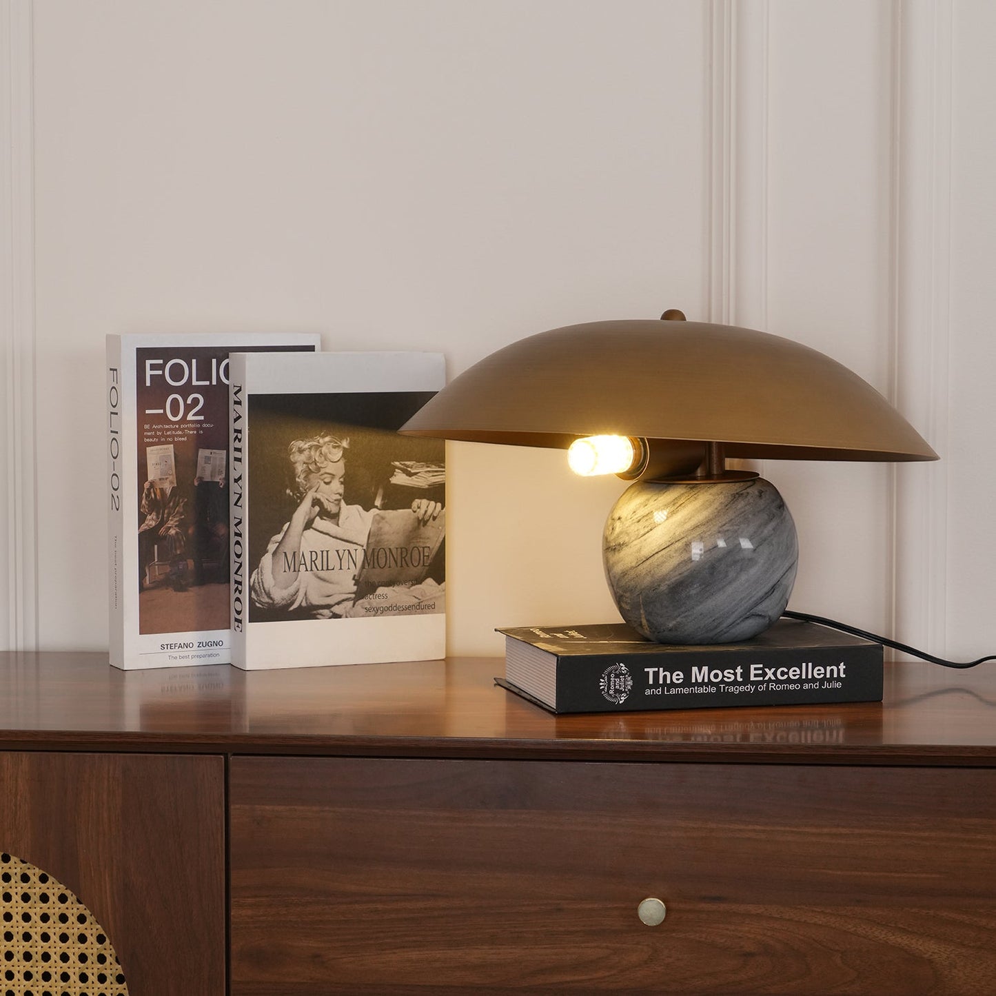 Formosa Marble Table Lamp | Metal & Marble | Bronze Shade