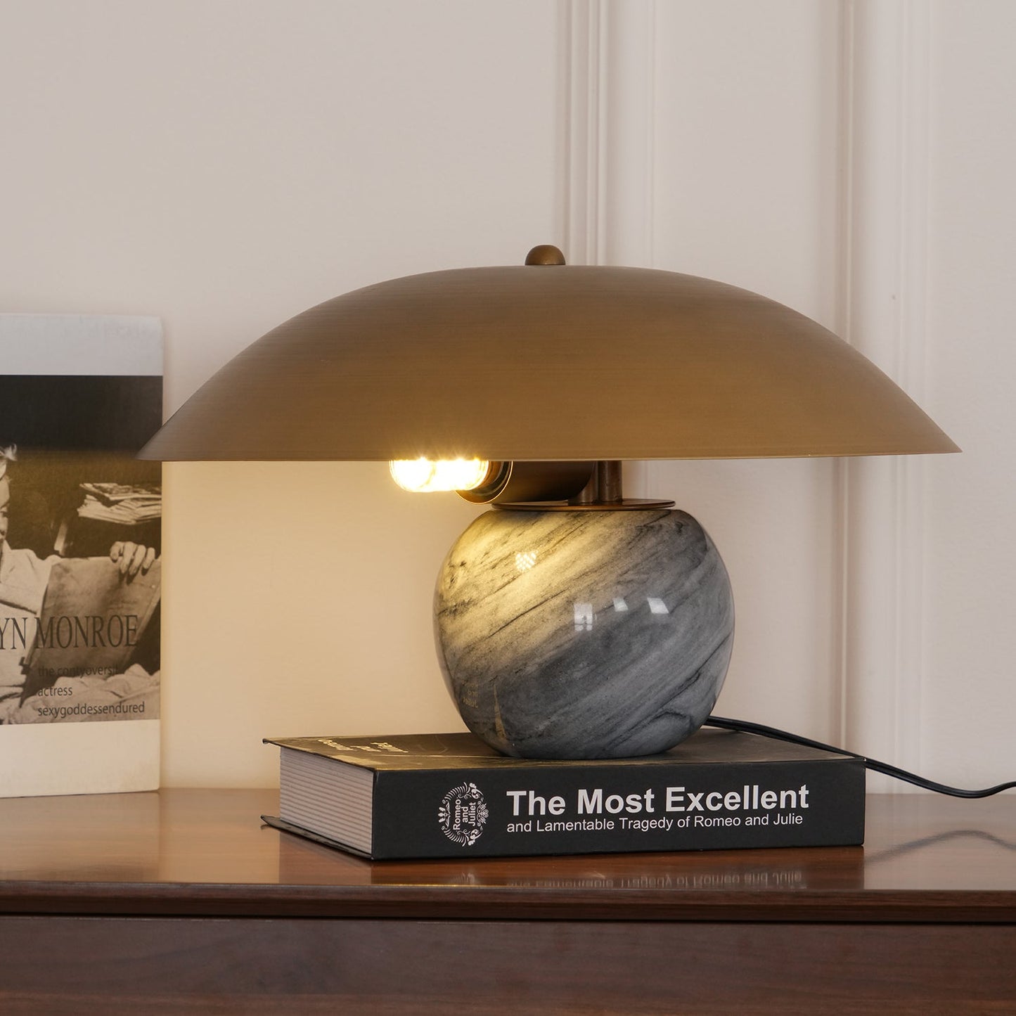 Formosa Marble Table Lamp | Metal & Marble | Bronze Shade