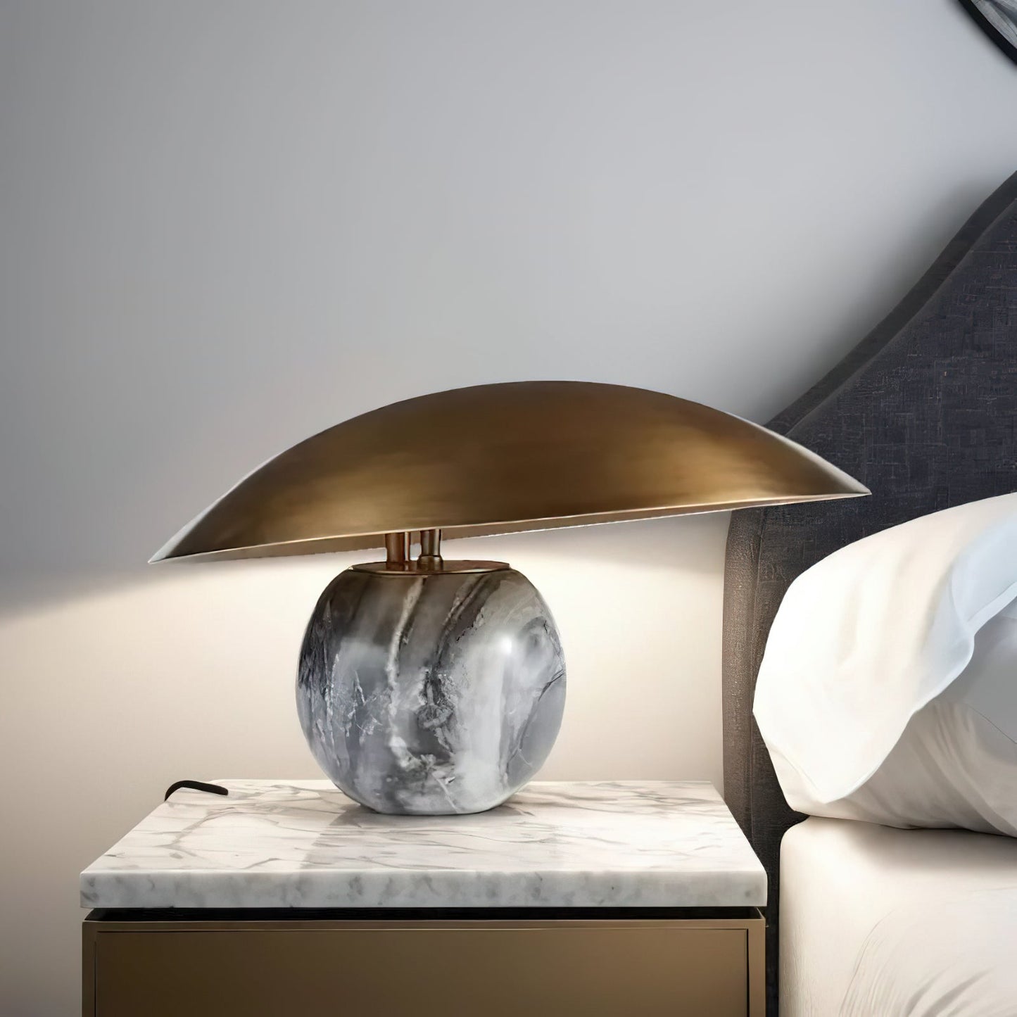 Formosa Marble Table Lamp | Metal & Marble | Bronze Shade