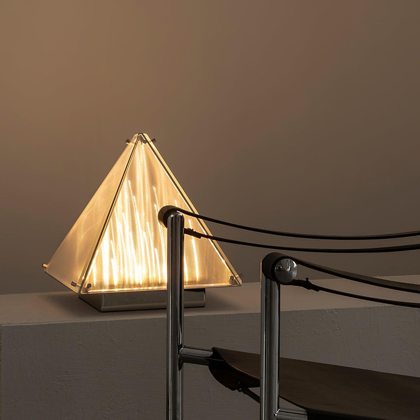 Fragment Table Lamp | Patterned Glass | Chrome