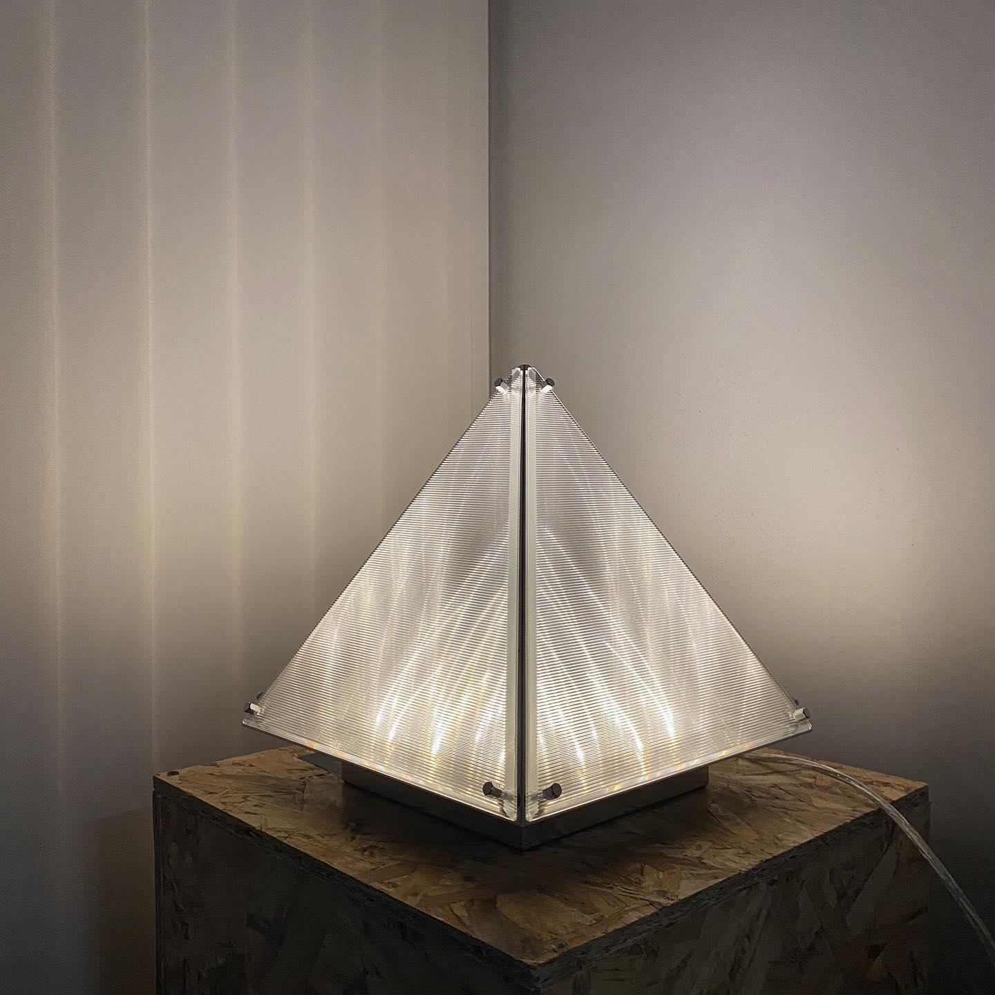 Fragment Table Lamp | Patterned Glass | Chrome