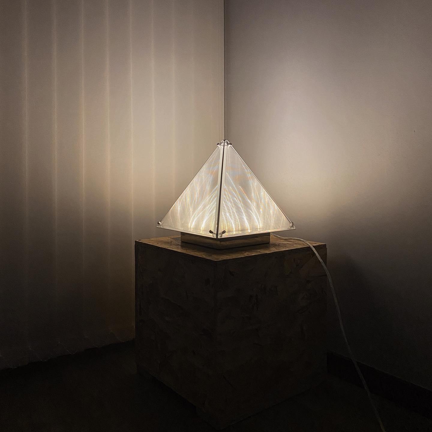 Fragment Table Lamp | Patterned Glass | Chrome