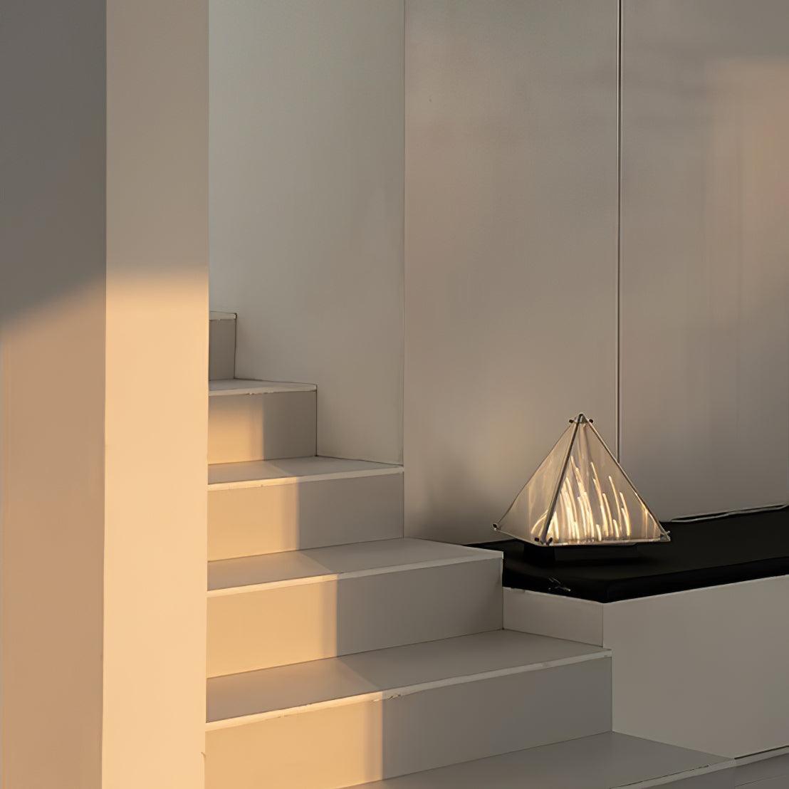 Fragment Table Lamp | Patterned Glass | Chrome
