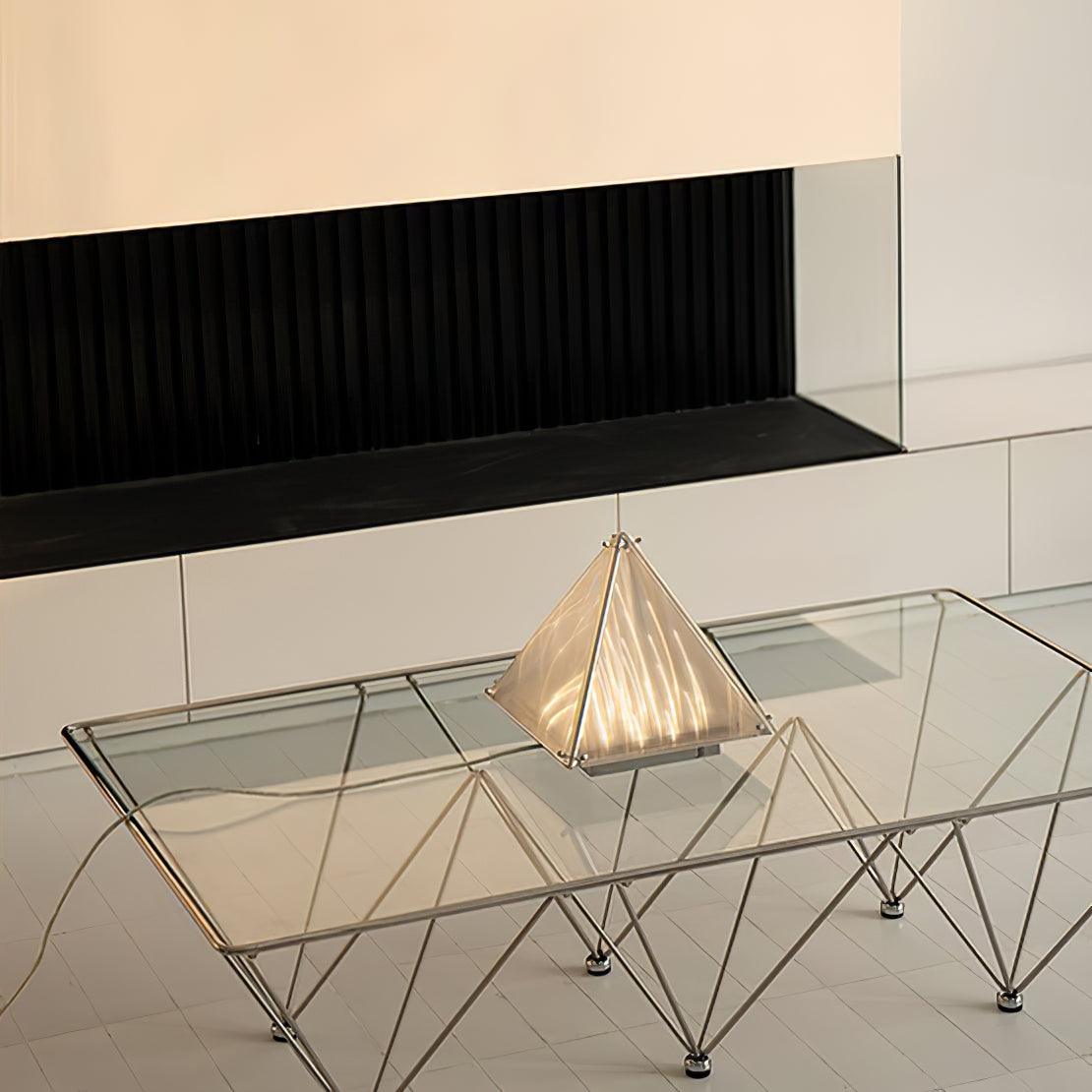 Fragment Table Lamp | Patterned Glass | Chrome