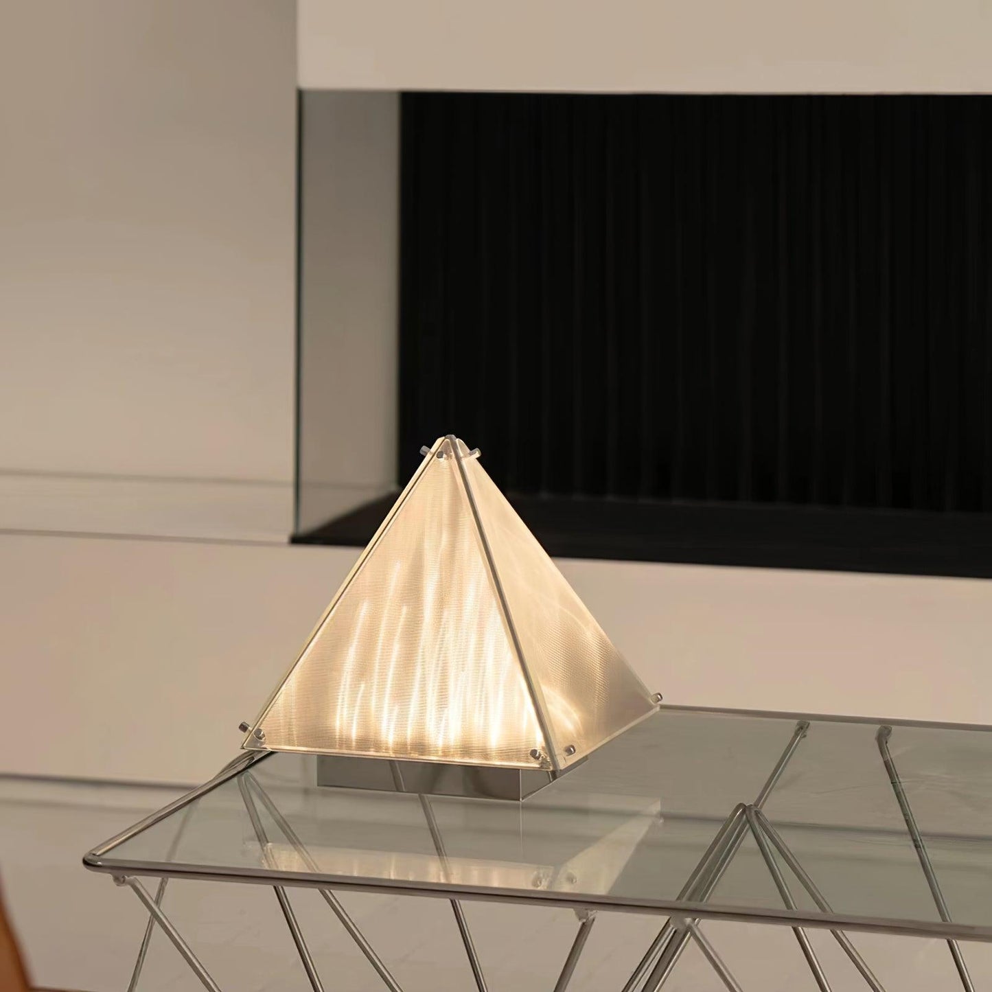 Fragment Table Lamp | Patterned Glass | Chrome