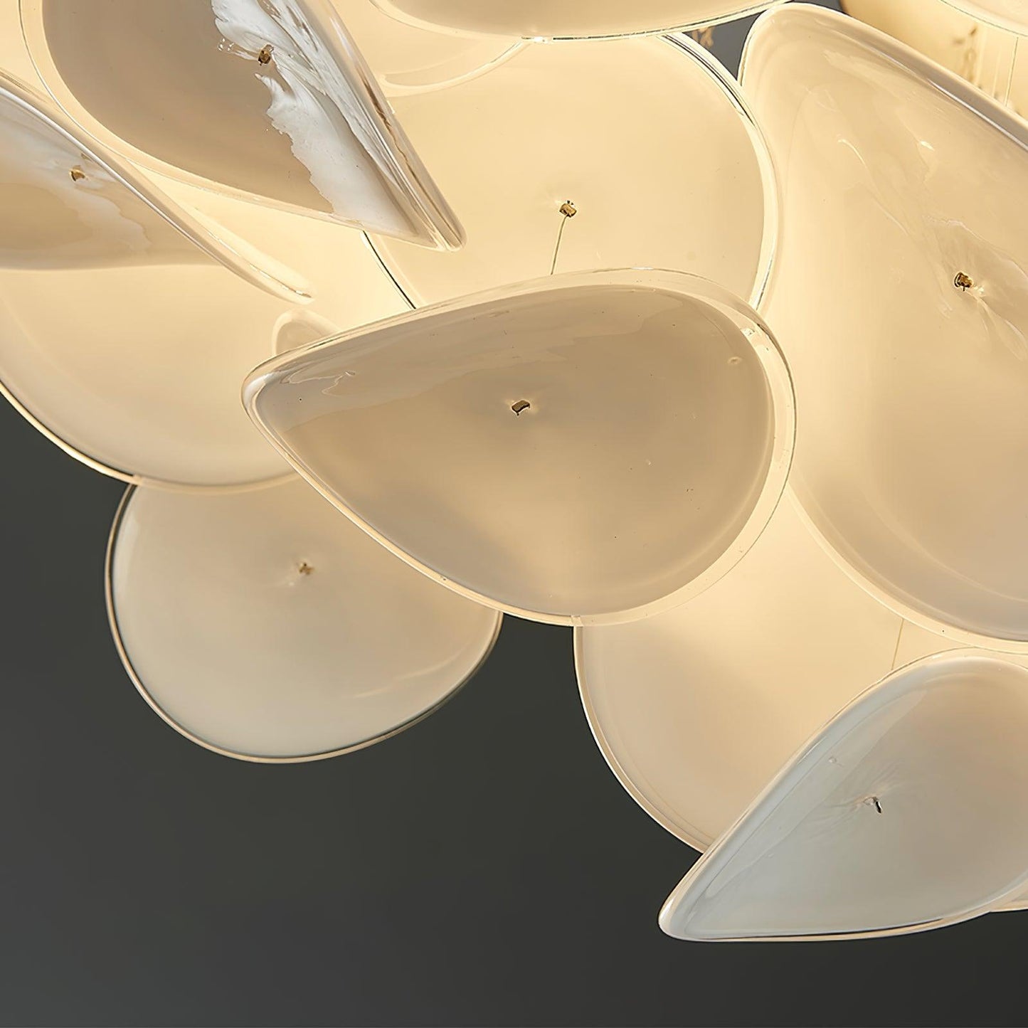 French Ceiling Lamp | Aluminum & Glass | White