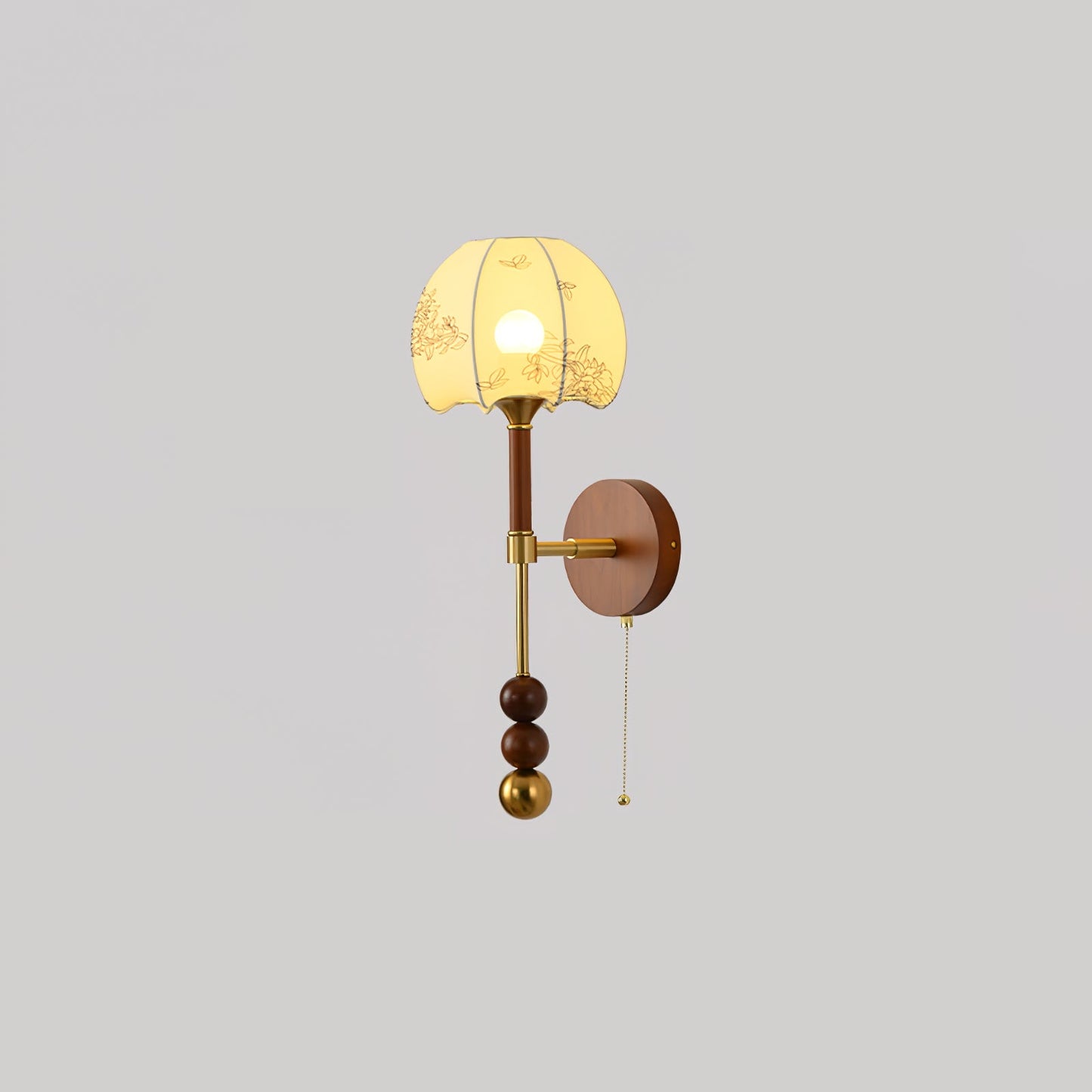 Roma Wall Sconce | Wood & Glass | Gold & Orange Finish
