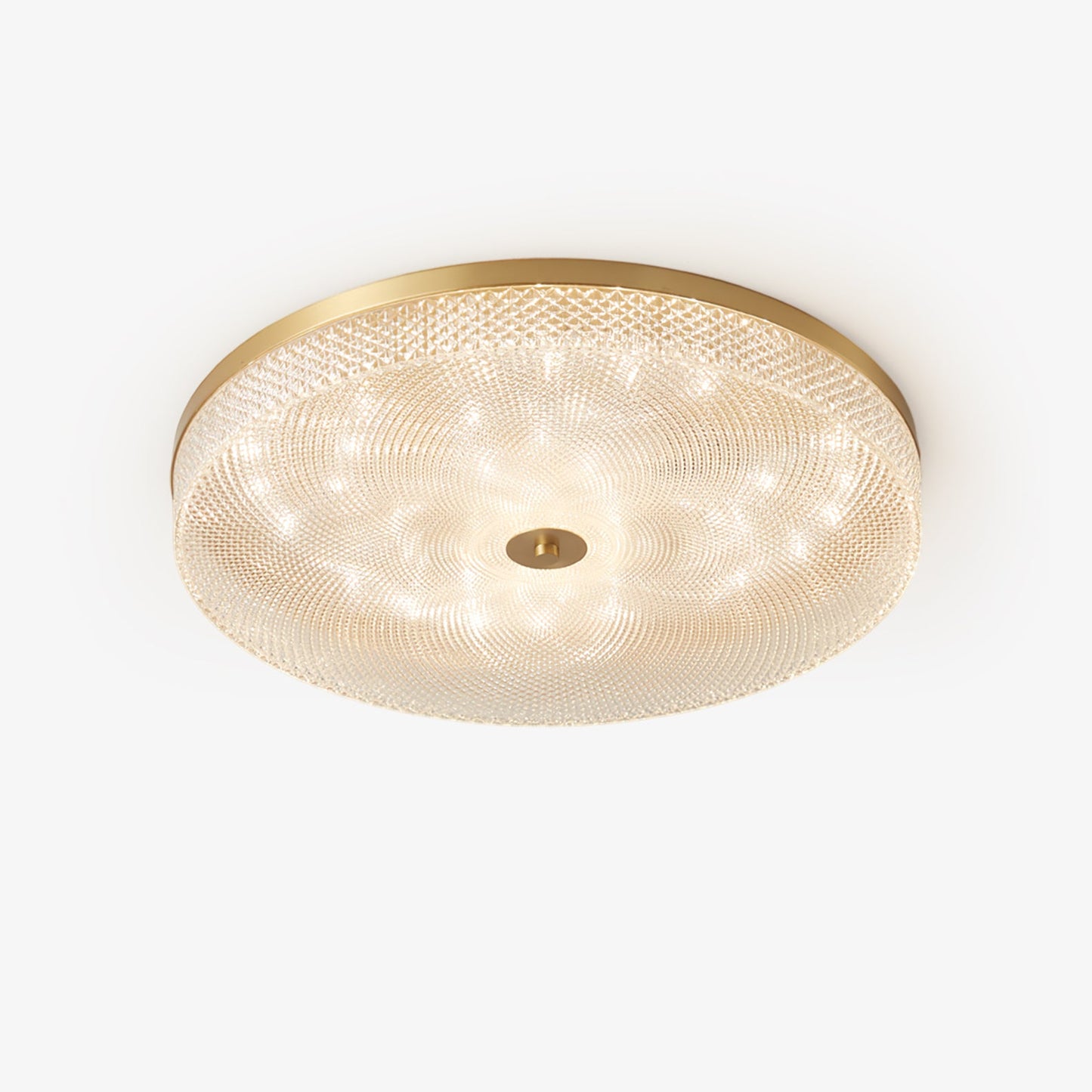 Glimmering Striped Ceiling Light | Brass, Acrylic, Metal | Gold Trim