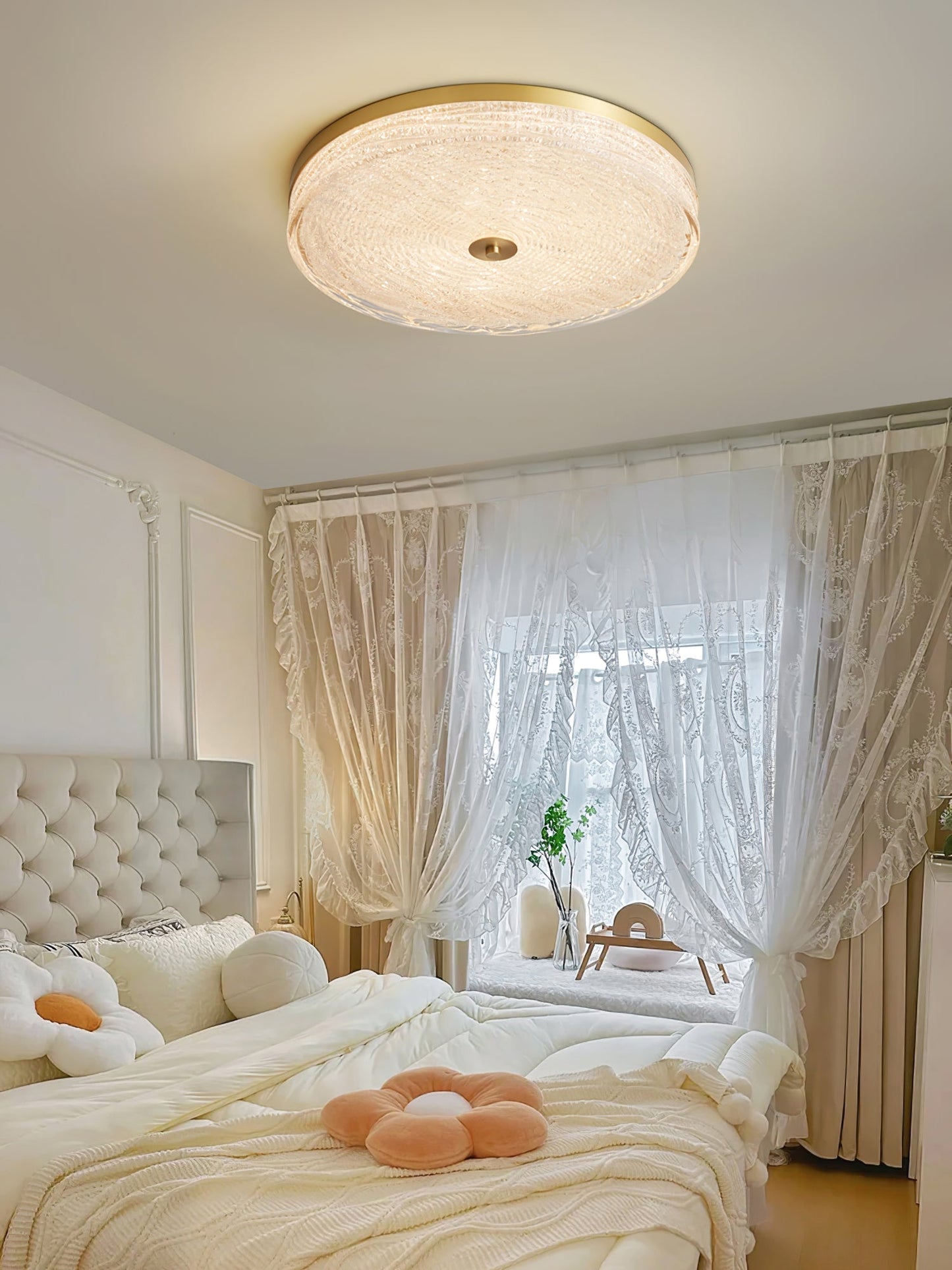 Frosted Dawn Ceiling Light | Brass, Acrylic, Metal | White