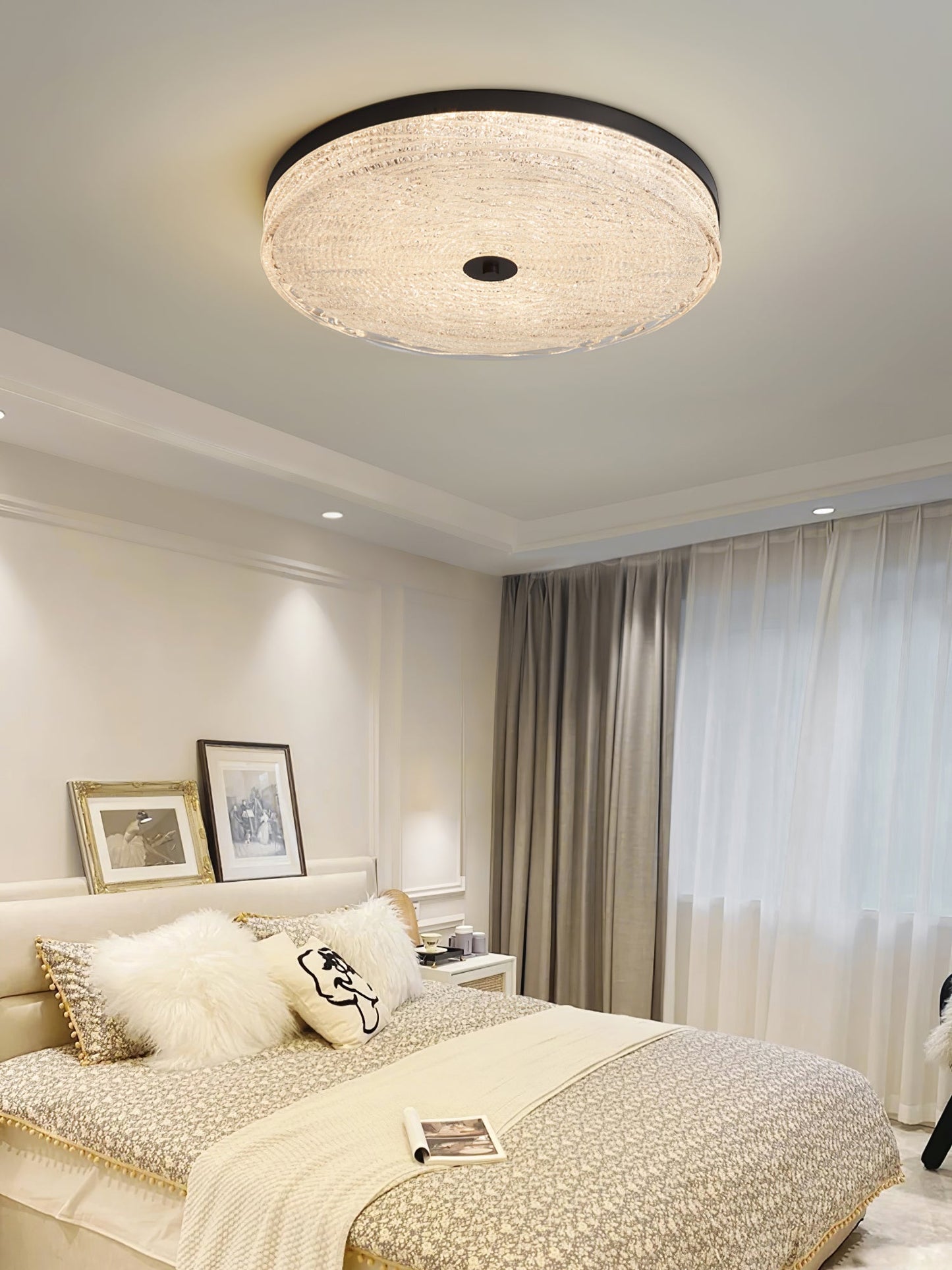Frosted Dawn Ceiling Light | Brass, Acrylic, Metal | White