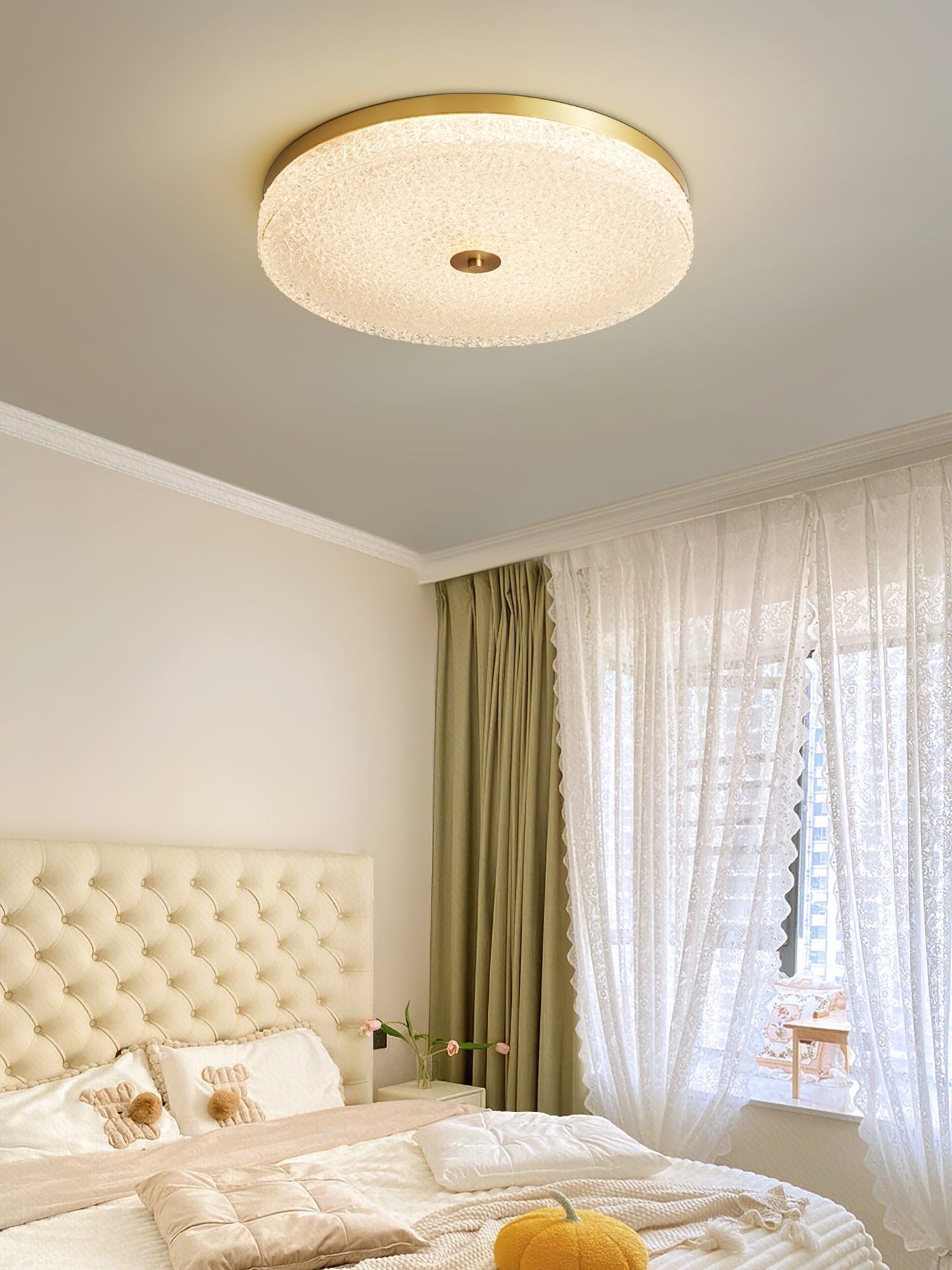 Frosted Dawn Ceiling Light | Brass, Acrylic, Metal | White