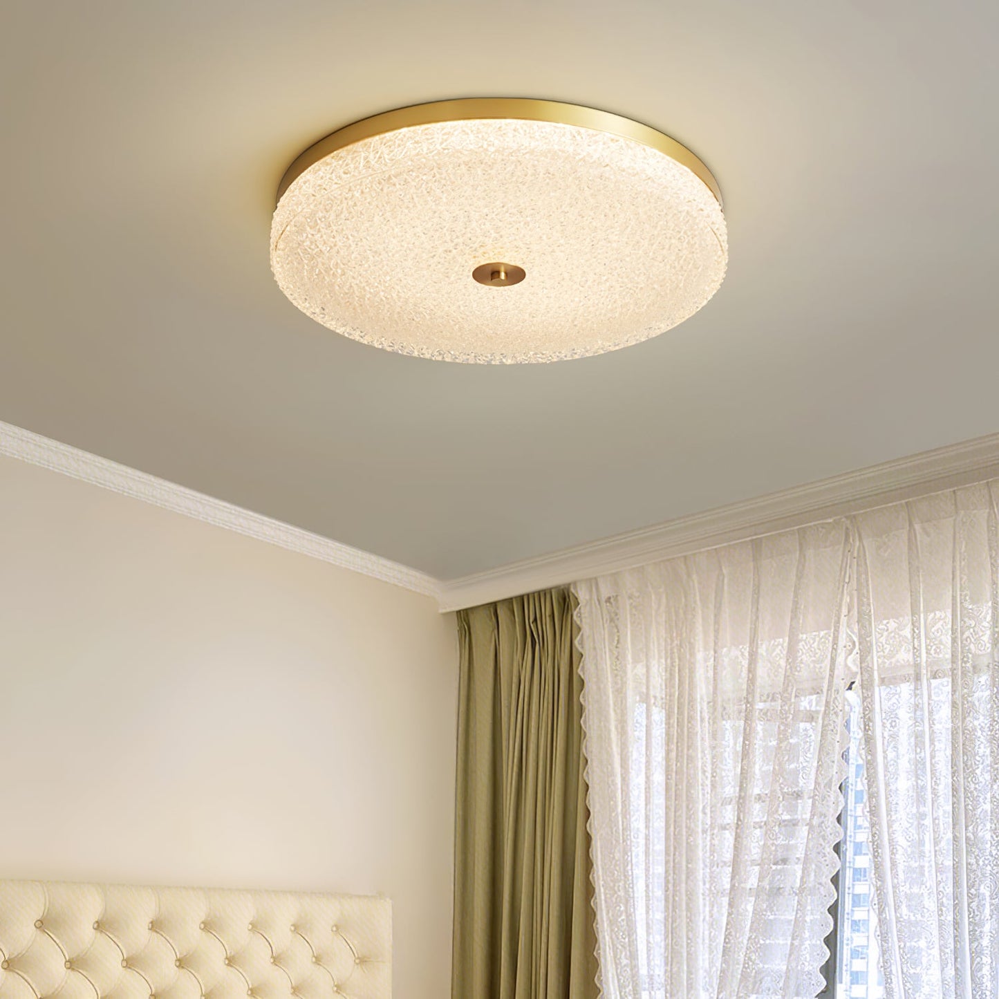 Frosted Dawn Ceiling Light | Brass, Acrylic, Metal | White