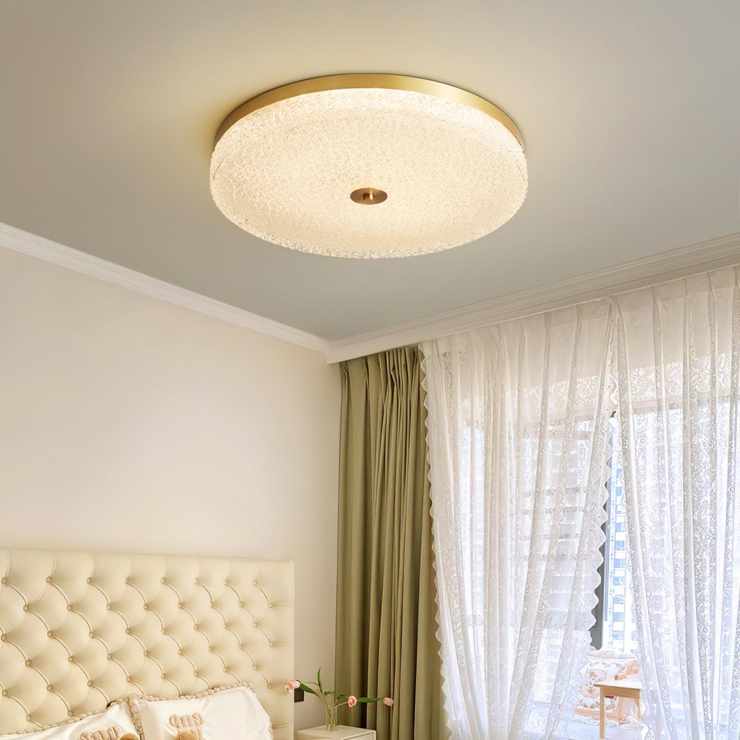 Frosted Dawn Ceiling Light | Brass, Acrylic, Metal | White