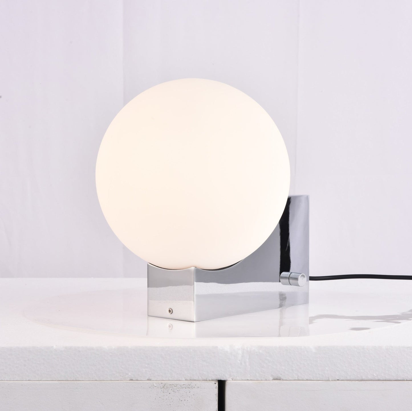 Fusion Table Lamp | Opaline Glass | Black, Chrome, Pink