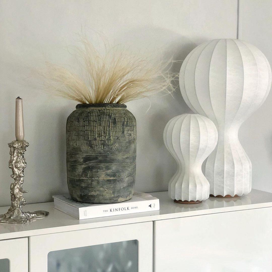 Hot Air Balloon Table Lamp | Steel & Cocoon Design | White Shade