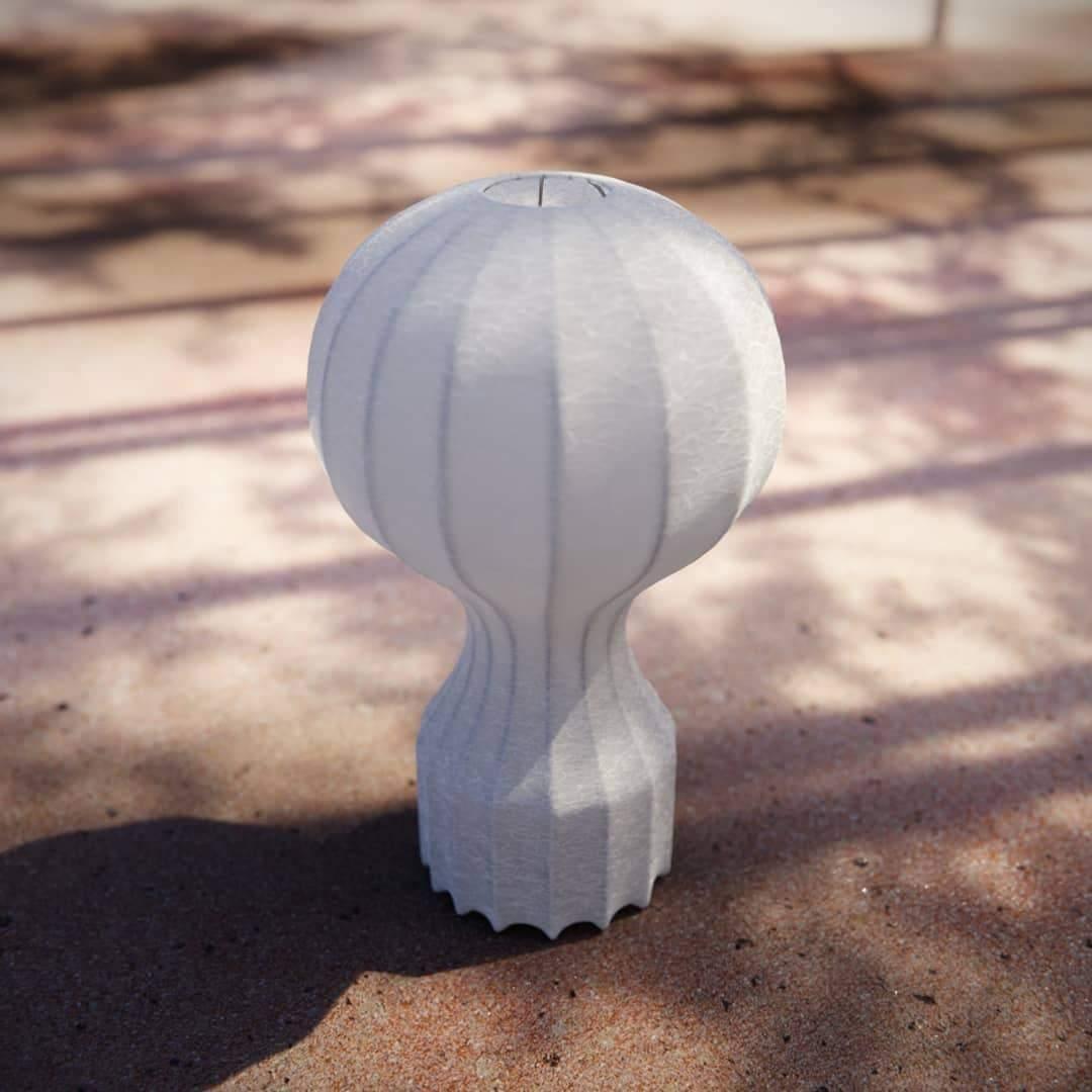 Hot Air Balloon Table Lamp | Steel & Cocoon Design | White Shade