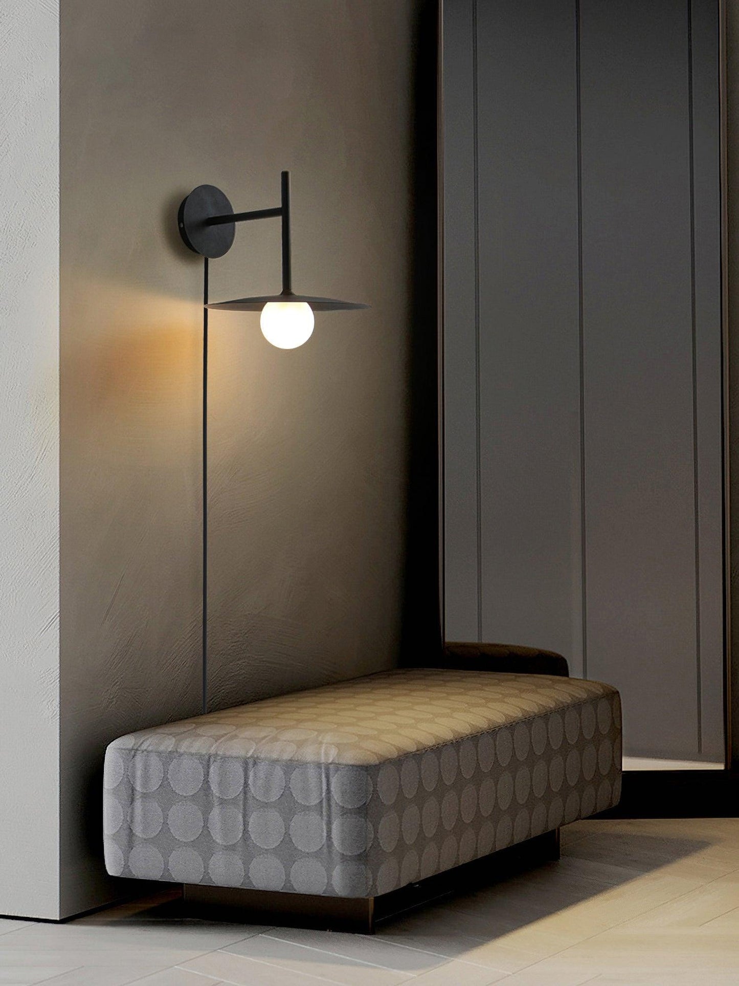 Gea Iron Wall Lamp | Metal, Iron, Glass | White, Black, Gray