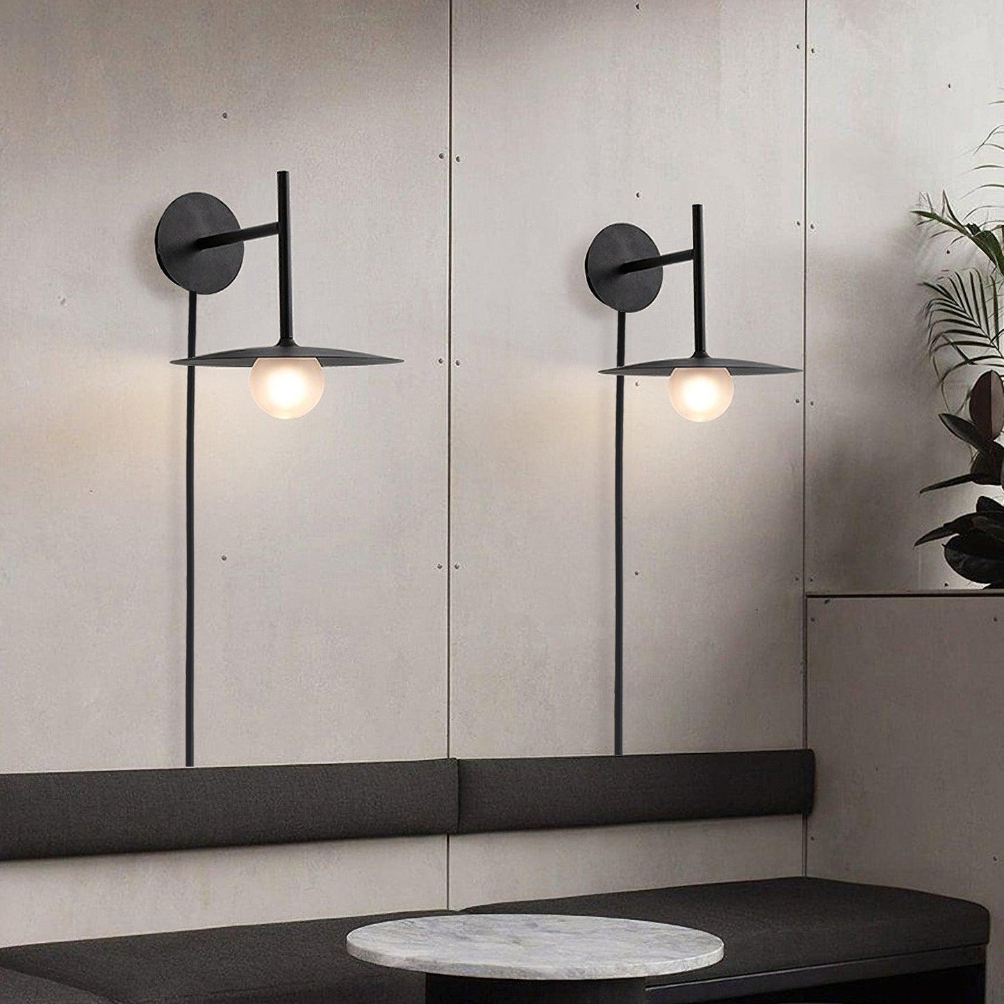 Gea Iron Wall Lamp | Metal, Iron, Glass | White, Black, Gray
