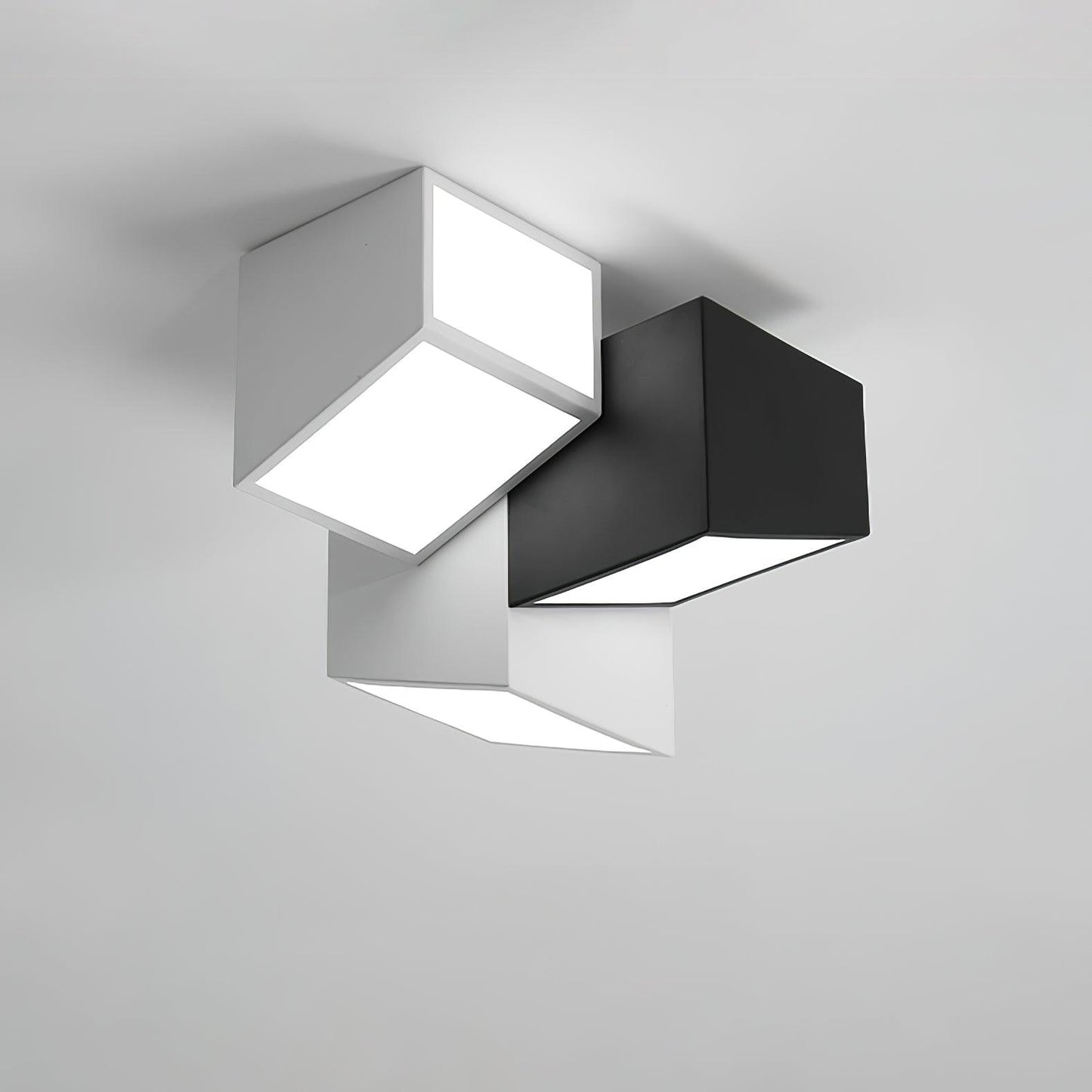 Geometric Ceiling Light | LED Dimming | White & Black