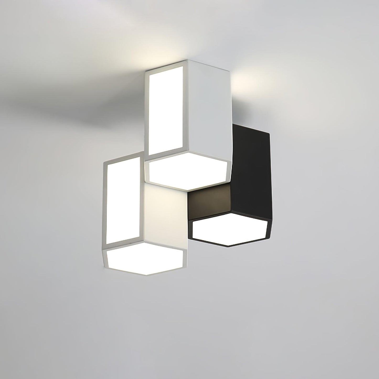 Geometric Ceiling Light | LED Dimming | White & Black
