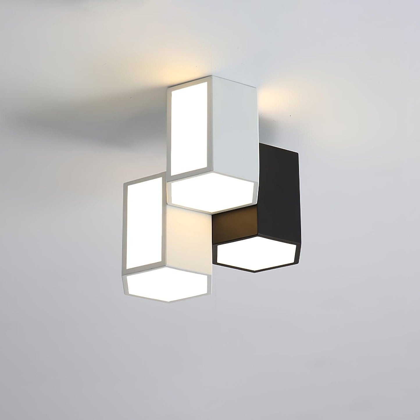 Geometric Ceiling Light | LED Dimming | White & Black