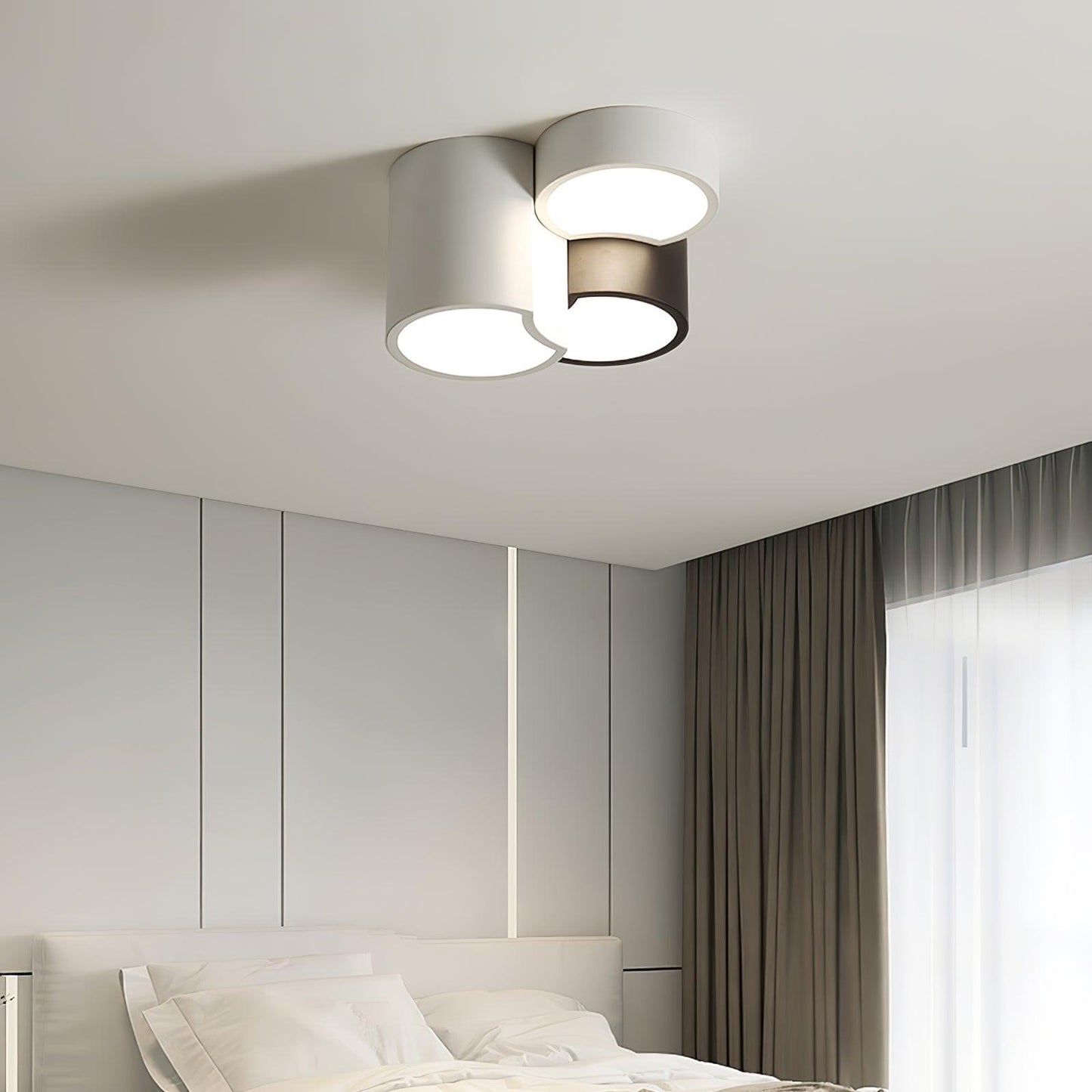 Geometric Ceiling Light | LED Dimming | White & Black