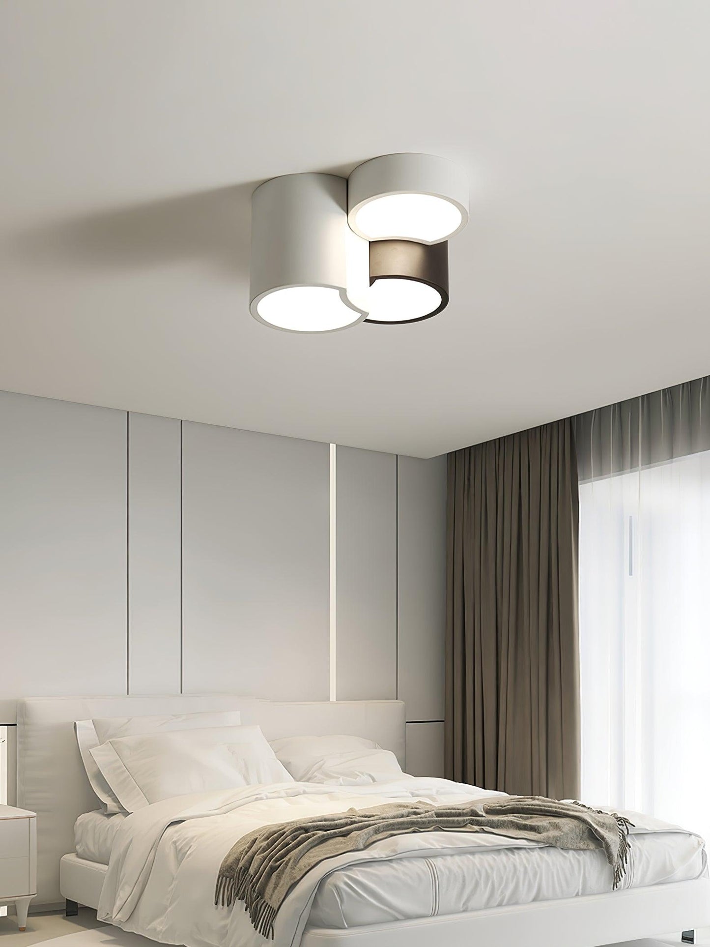Geometric Ceiling Light | LED Dimming | White & Black