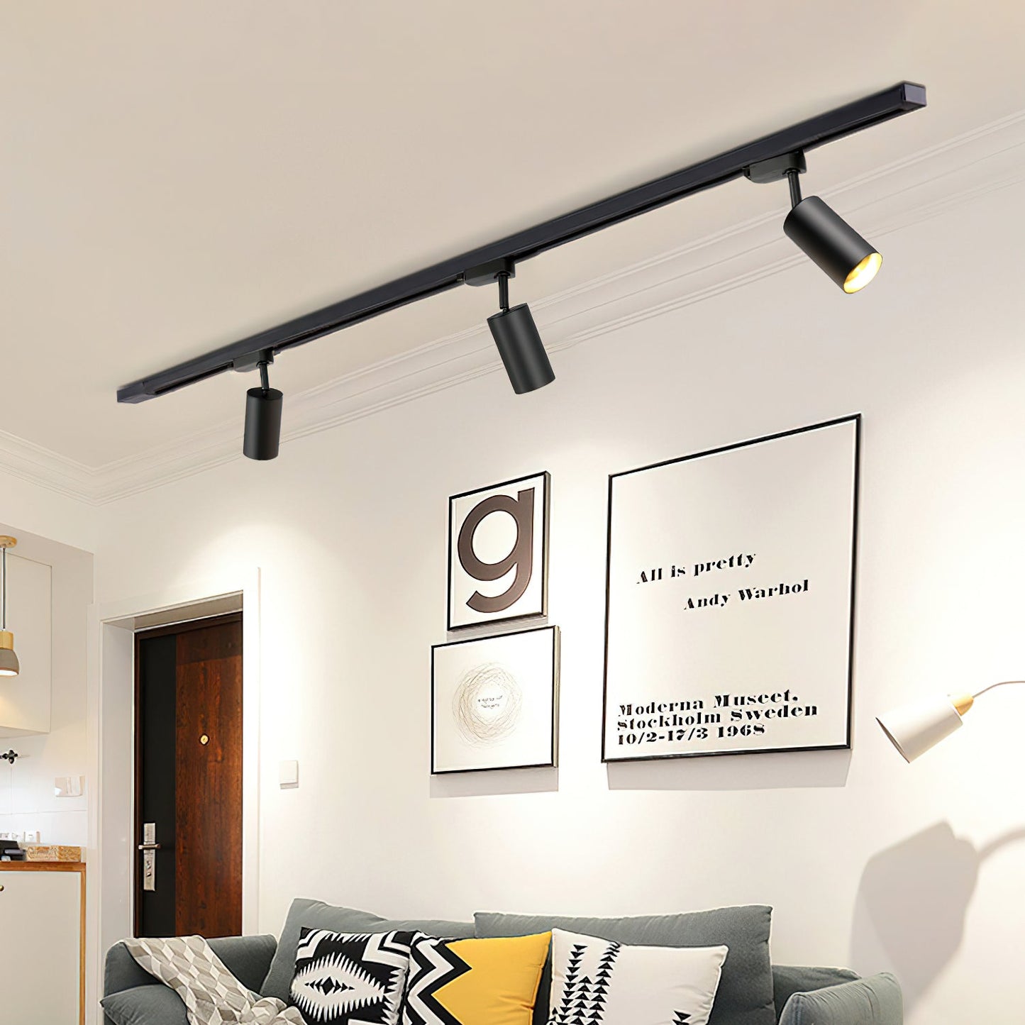 Gilded Rail Track Light | Metal & Aluminum | Black, White