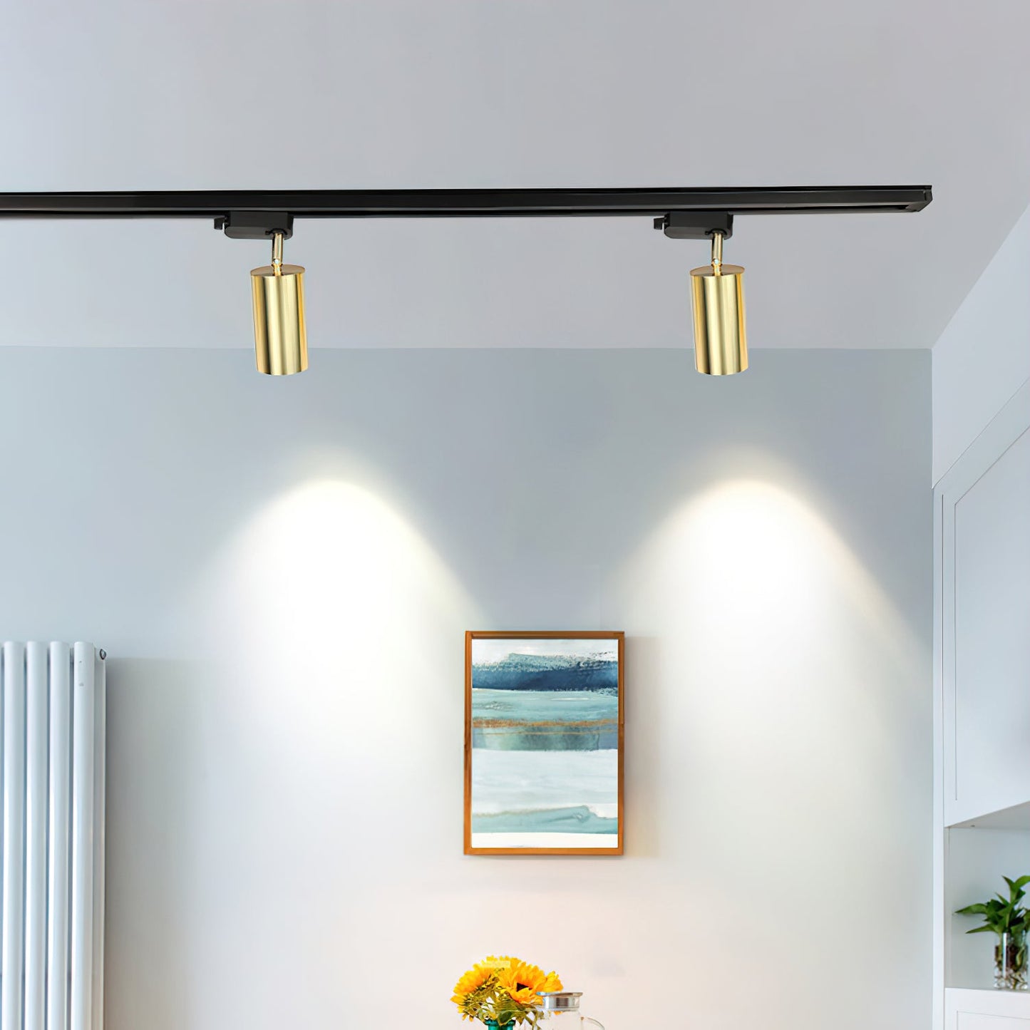 Gilded Rail Track Light | Metal & Aluminum | Black, White