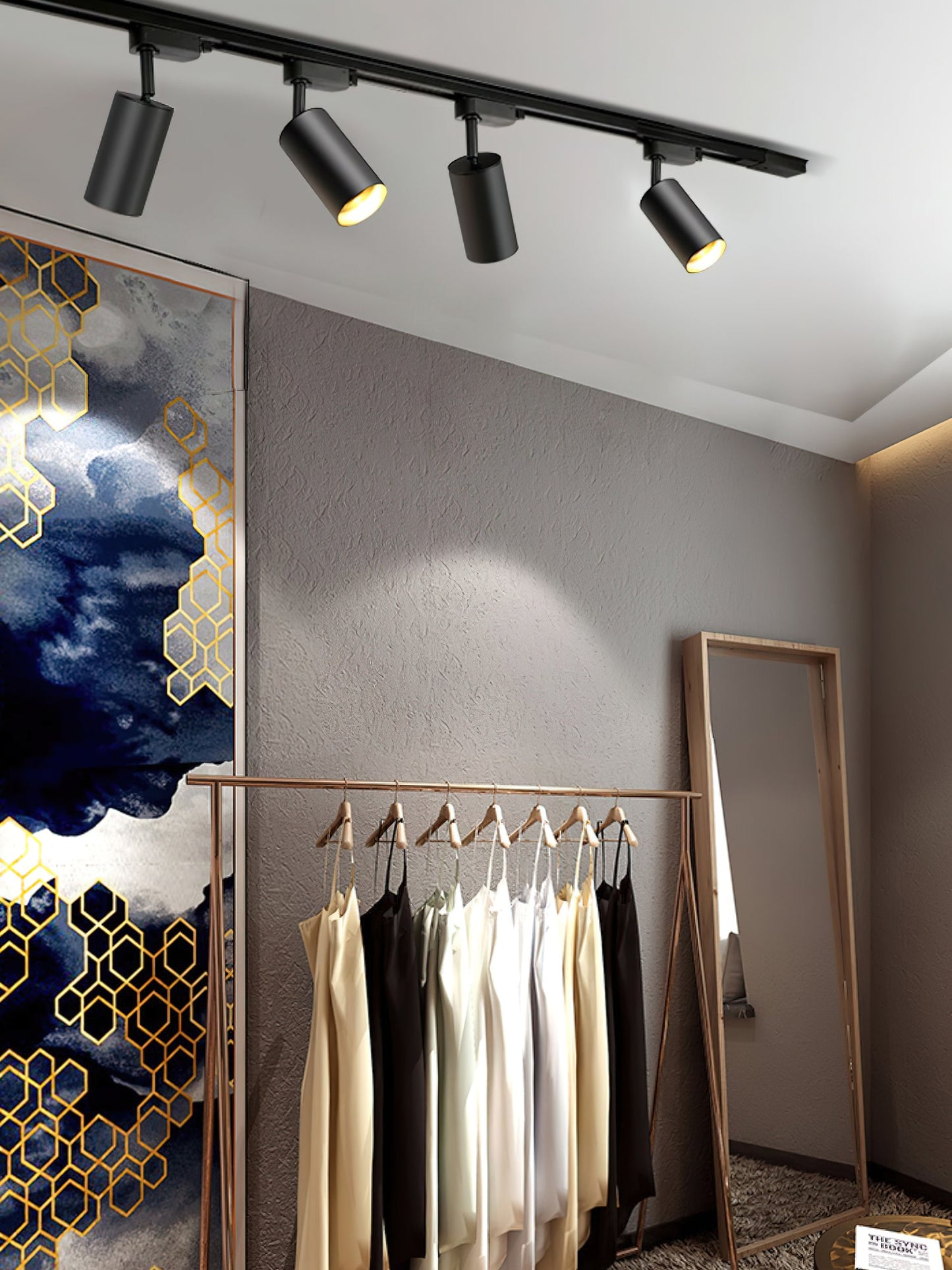 Gilded Rail Track Light | Metal & Aluminum | Black, White