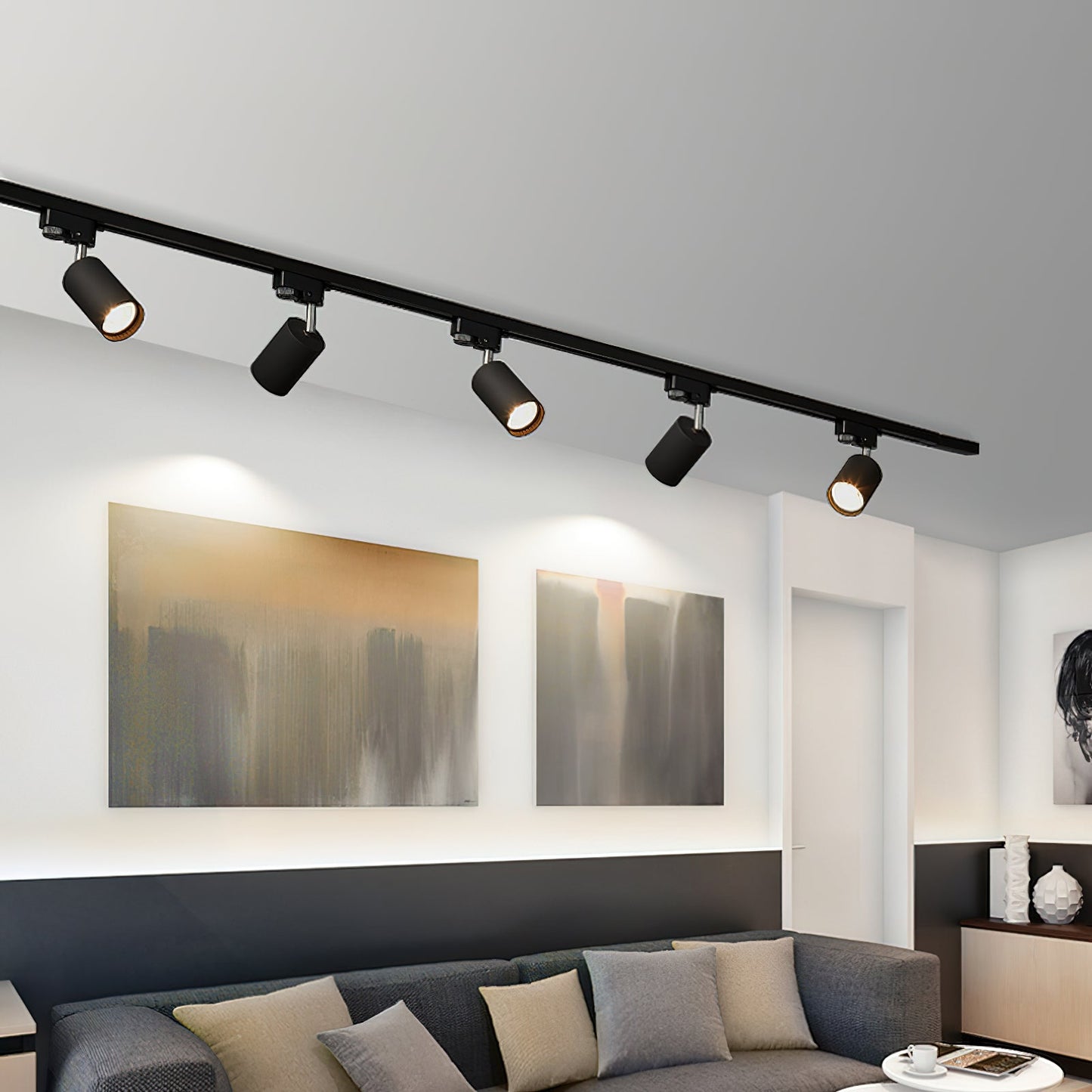 Gilded Rail Track Light | Metal & Aluminum | Black, White