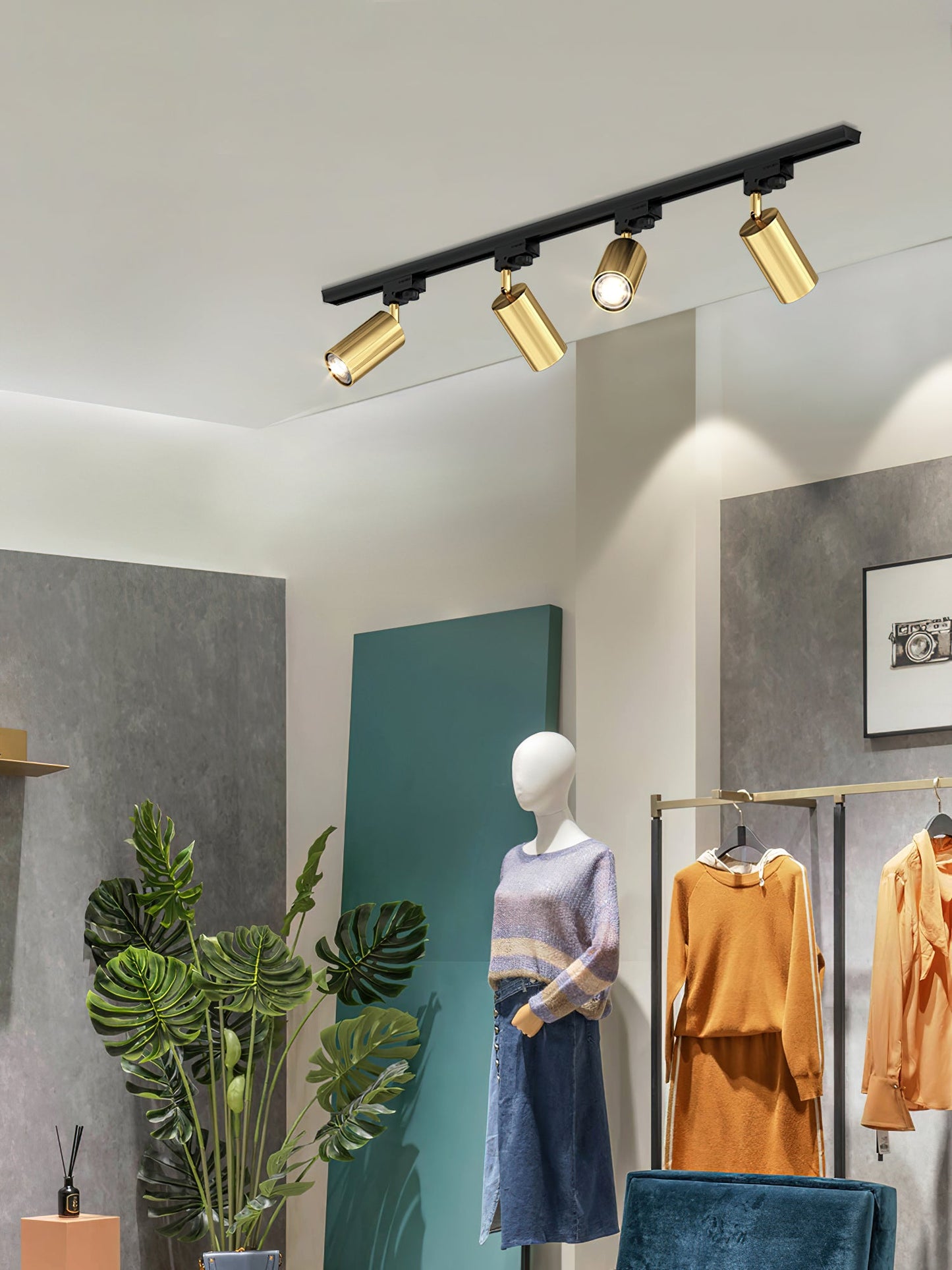 Gilded Rail Track Light | Metal & Aluminum | Black, White