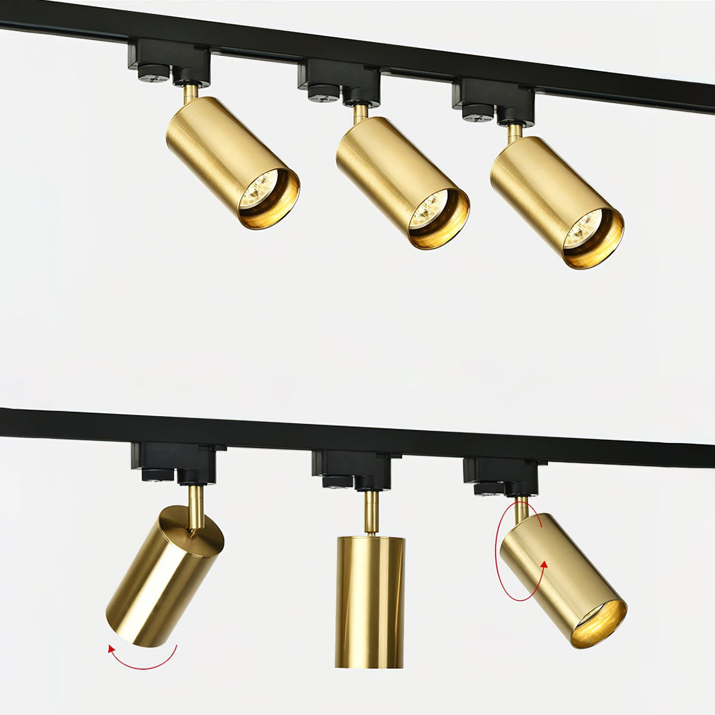 Gilded Rail Track Light | Metal & Aluminum | Black, White