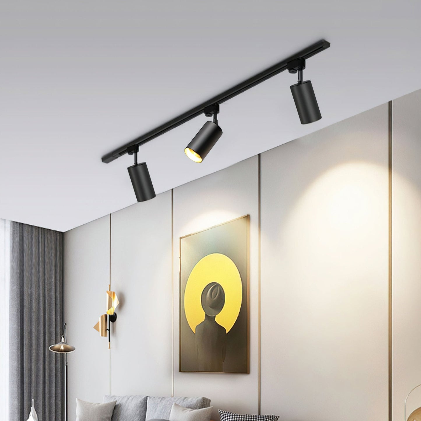 Gilded Rail Track Light | Metal & Aluminum | Black, White