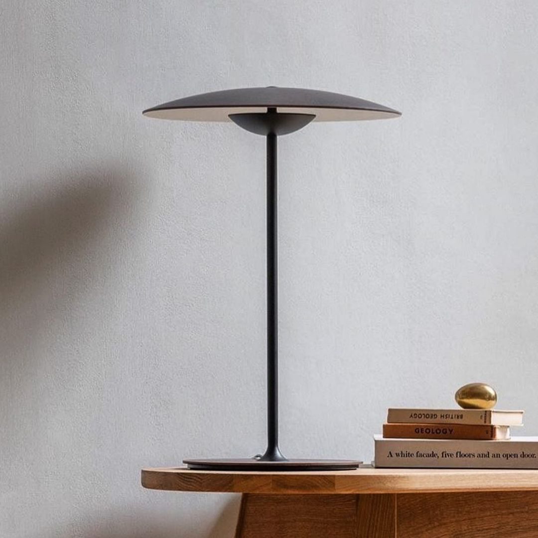 Ginger Table Light | Metal | Woodgrain and Matt Black