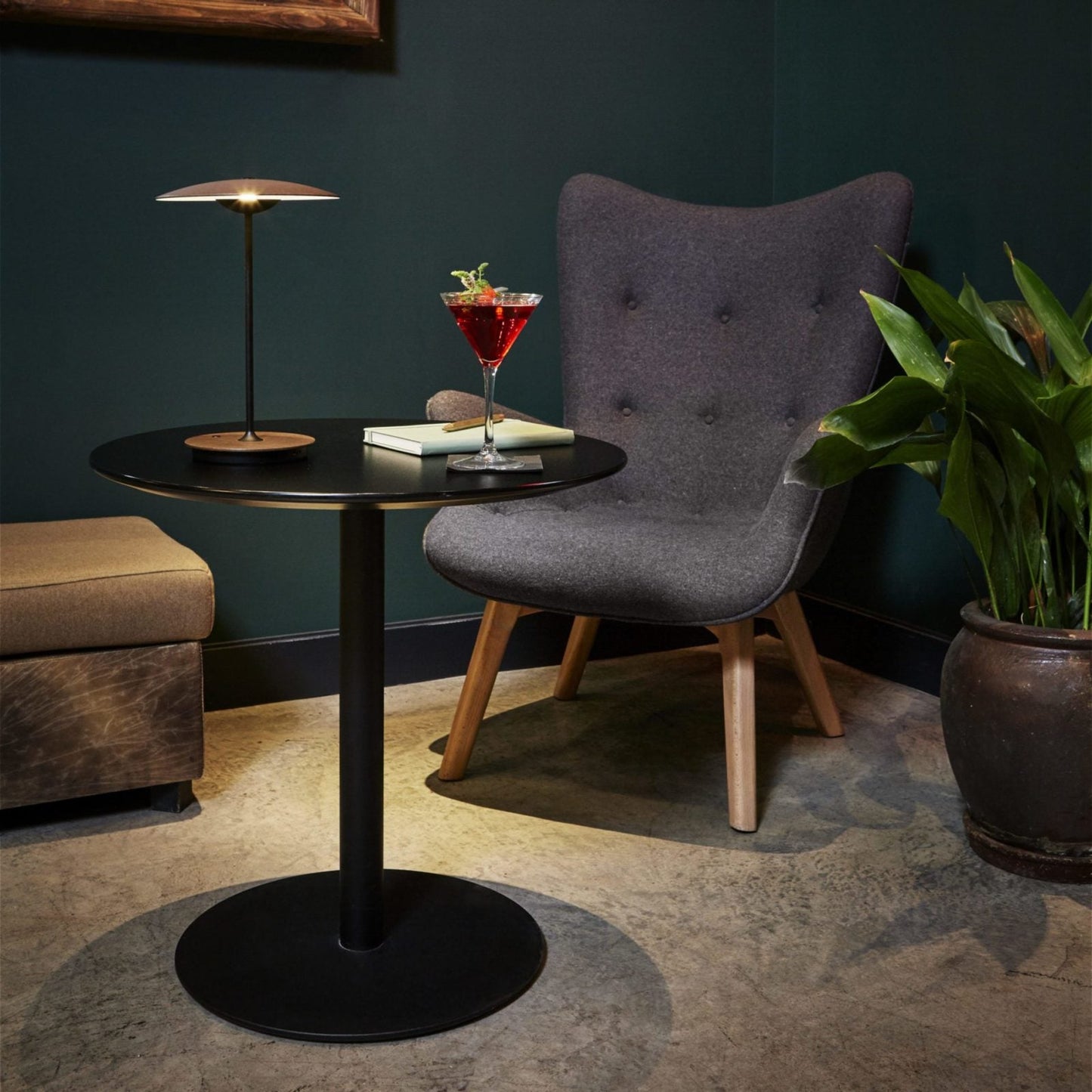 Ginger Table Light | Metal | Woodgrain and Matt Black