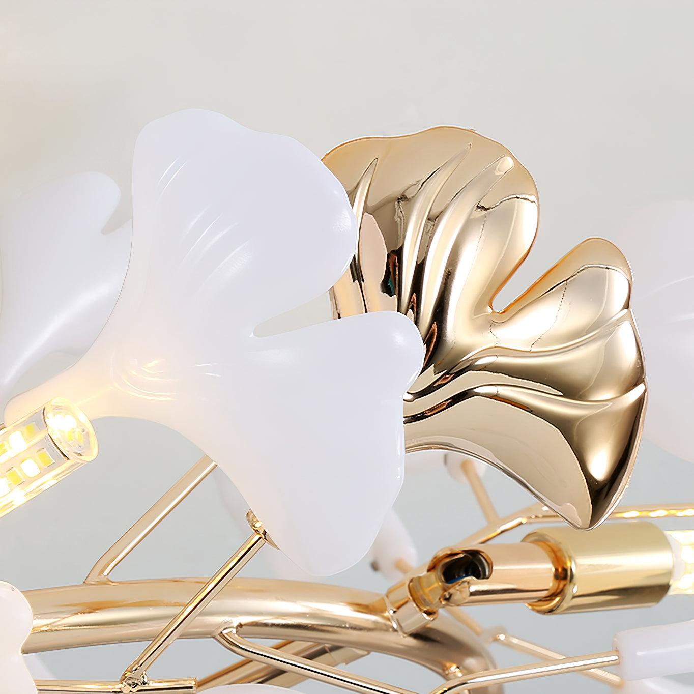 Gingko Rotating Ceiling Lamp | Metal, Ceramic | Gold, White
