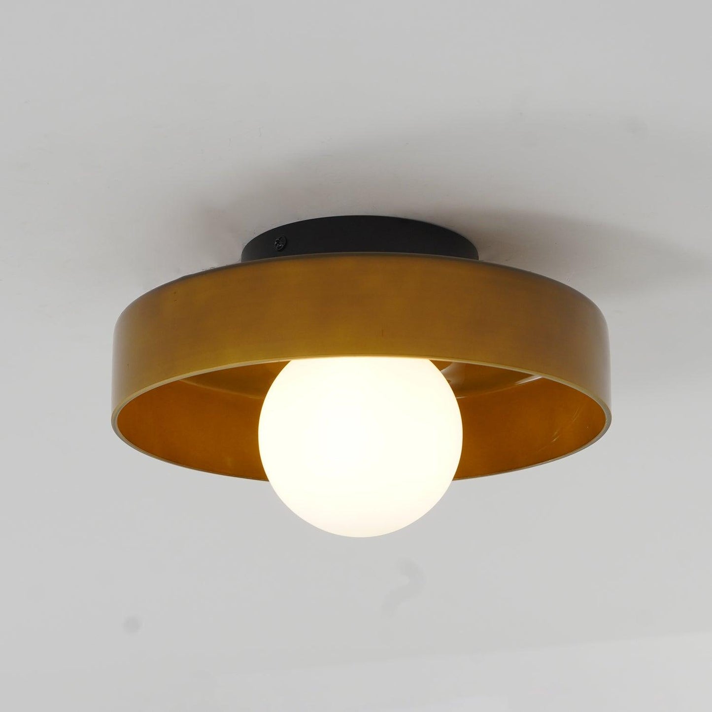Gino Ceiling Lamp | Handcrafted Metal & Glass | 25cm Diameter