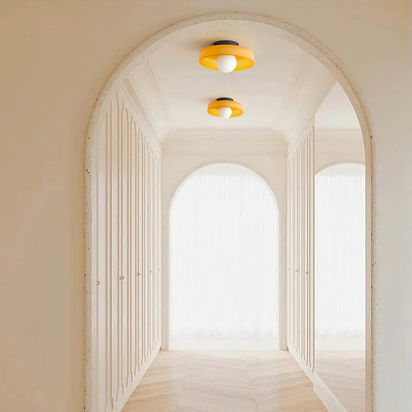 Gino Ceiling Lamp | Handcrafted Metal & Glass | 25cm Diameter