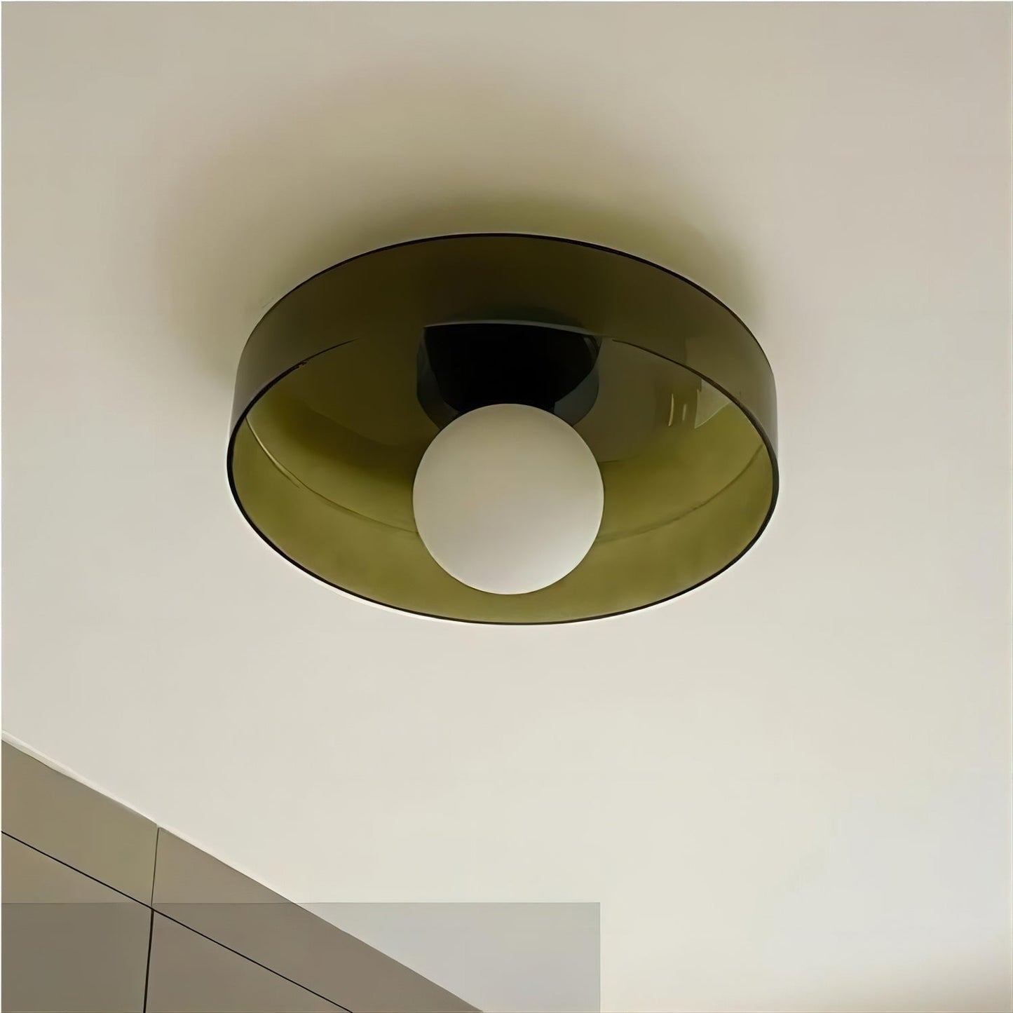 Gino Ceiling Lamp | Handcrafted Metal & Glass | 25cm Diameter