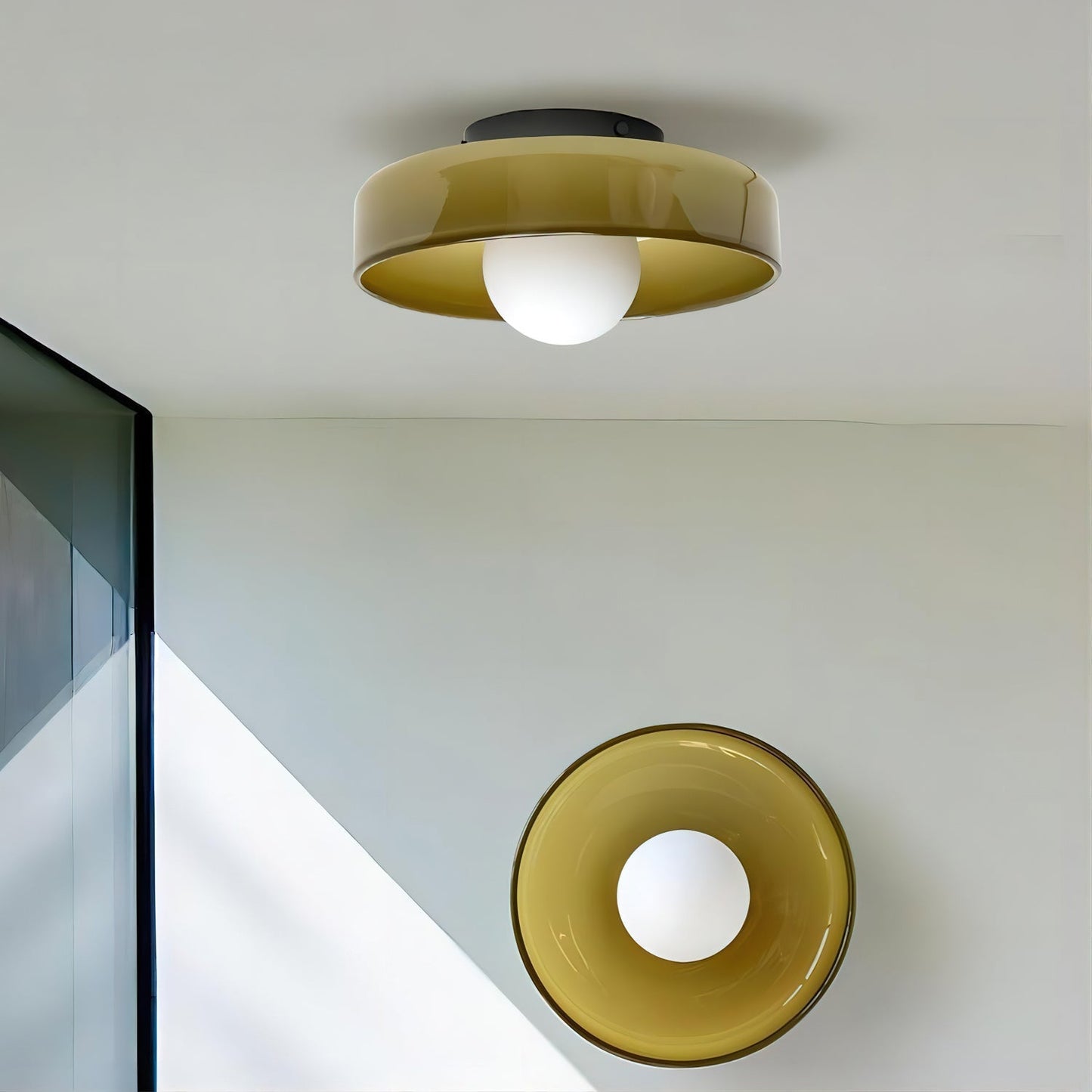 Gino Ceiling Lamp | Handcrafted Metal & Glass | 25cm Diameter