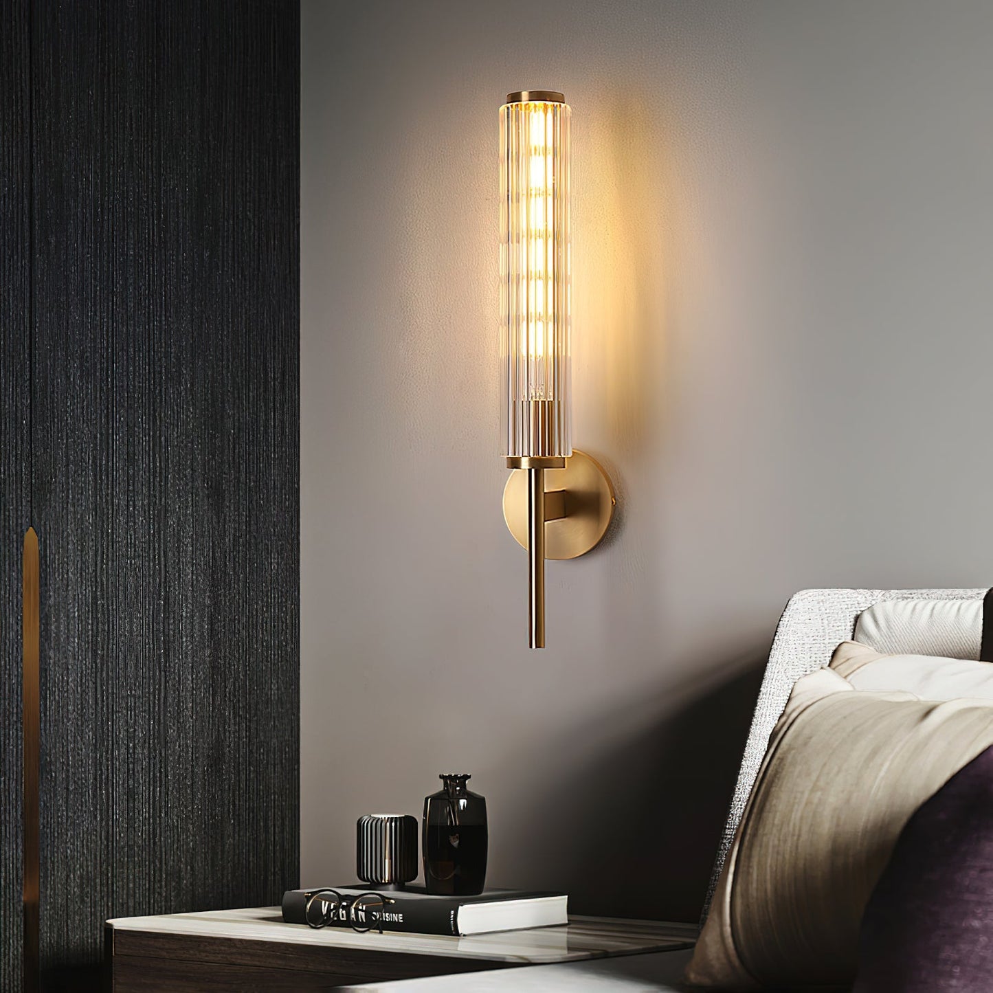 Glass Wall Light | Brass | Clear Shade