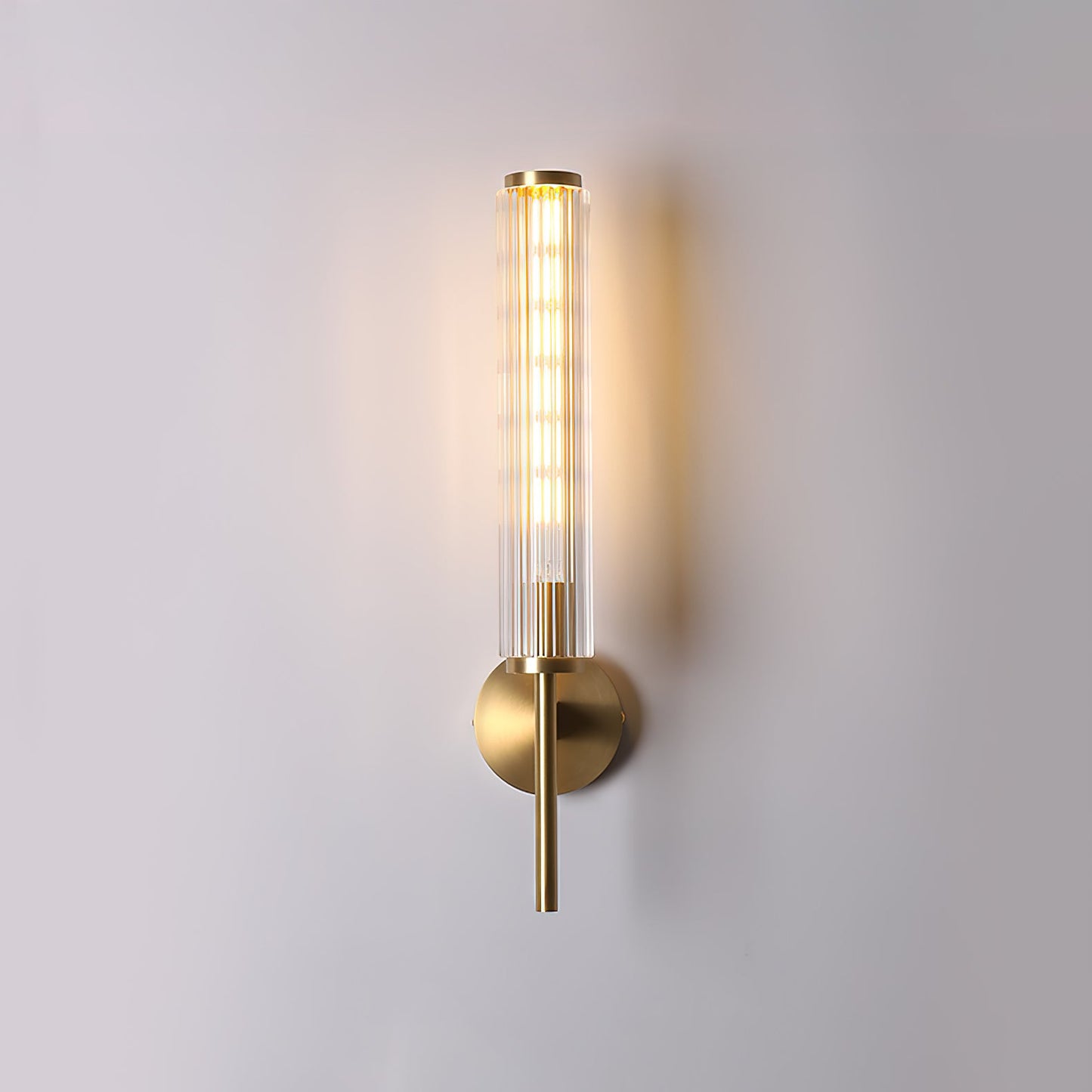 Glass Wall Light | Brass | Clear Shade