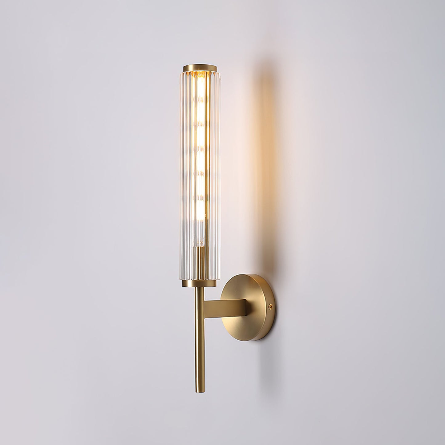 Glass Wall Light | Brass | Clear Shade
