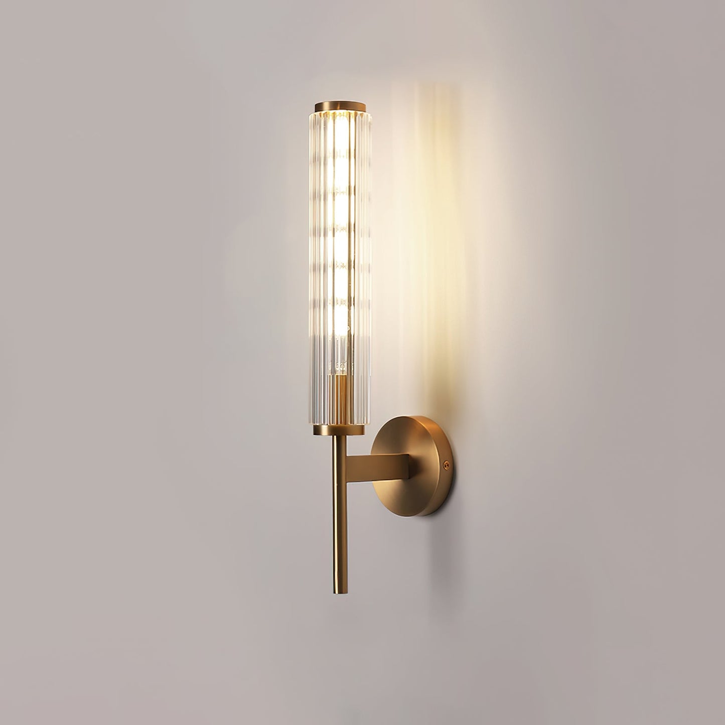 Glass Wall Light | Brass | Clear Shade